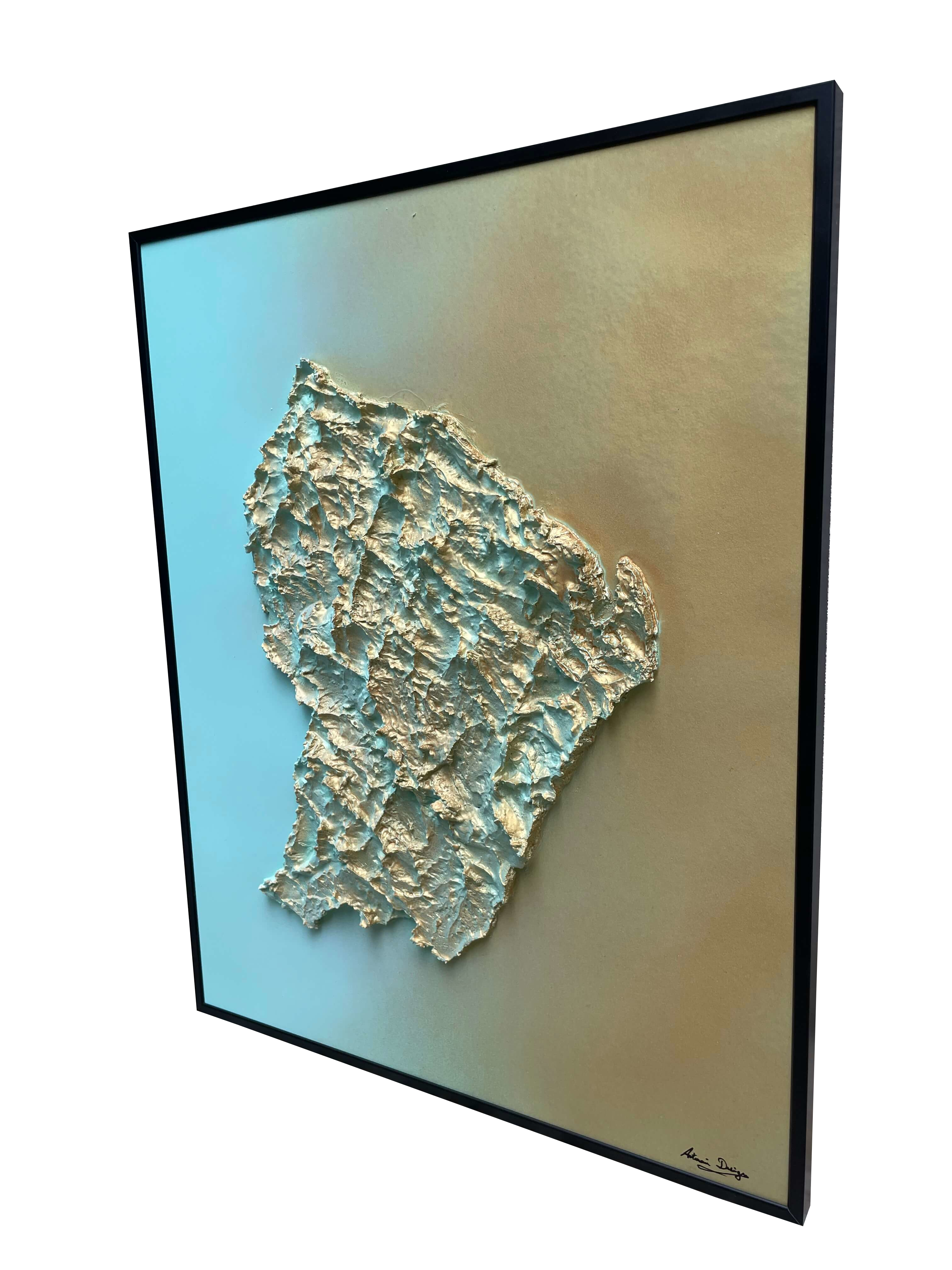 Guyana relief map table