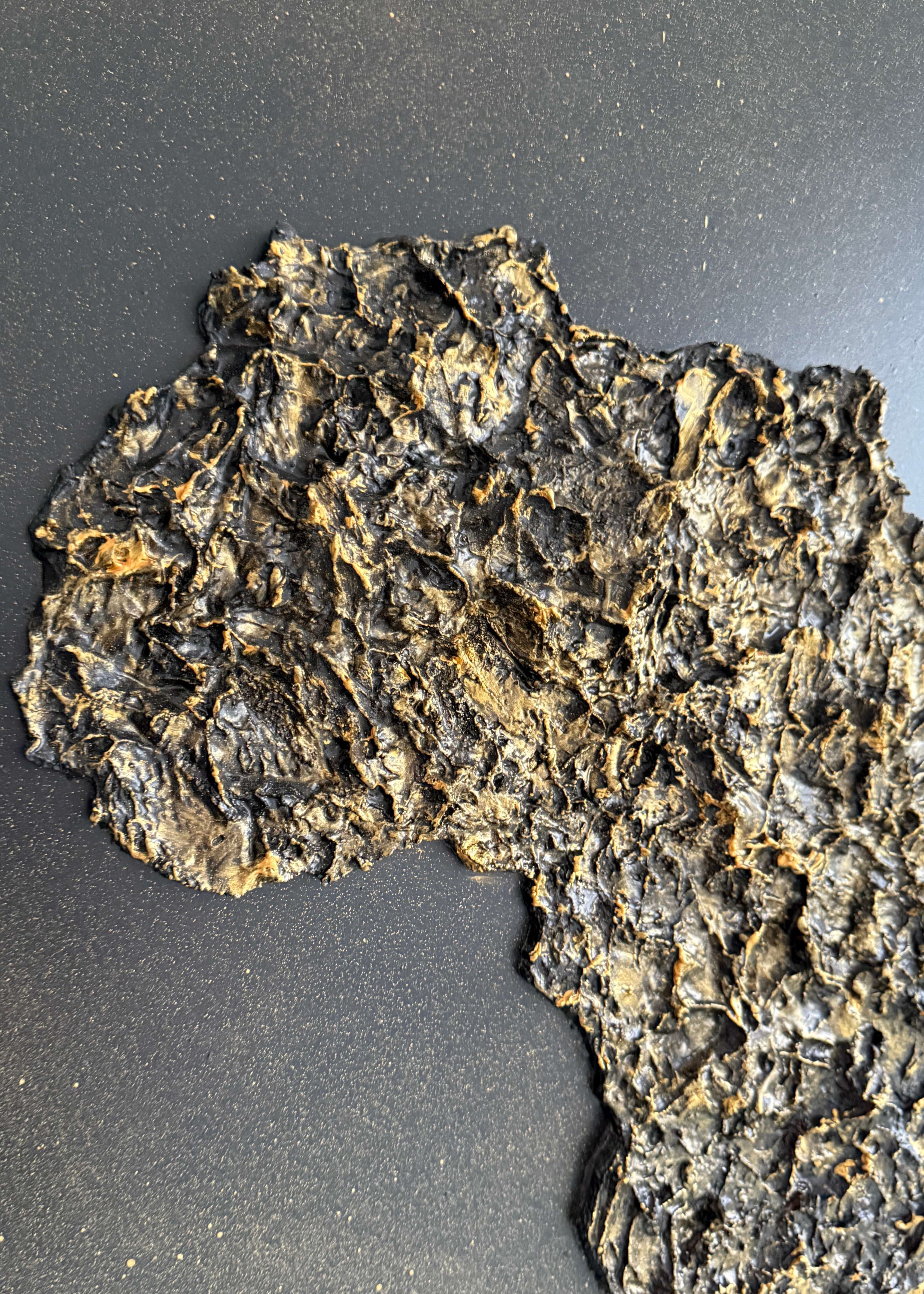 Black and gold Africa map painting