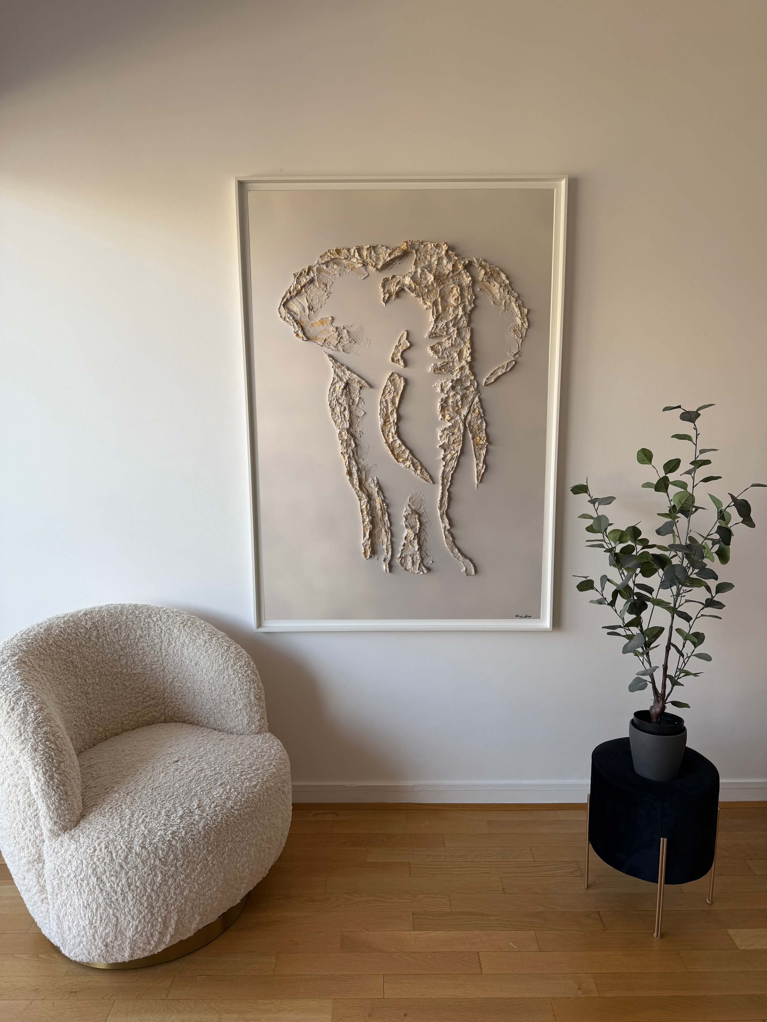 Serengeti Elephant Relief Painting