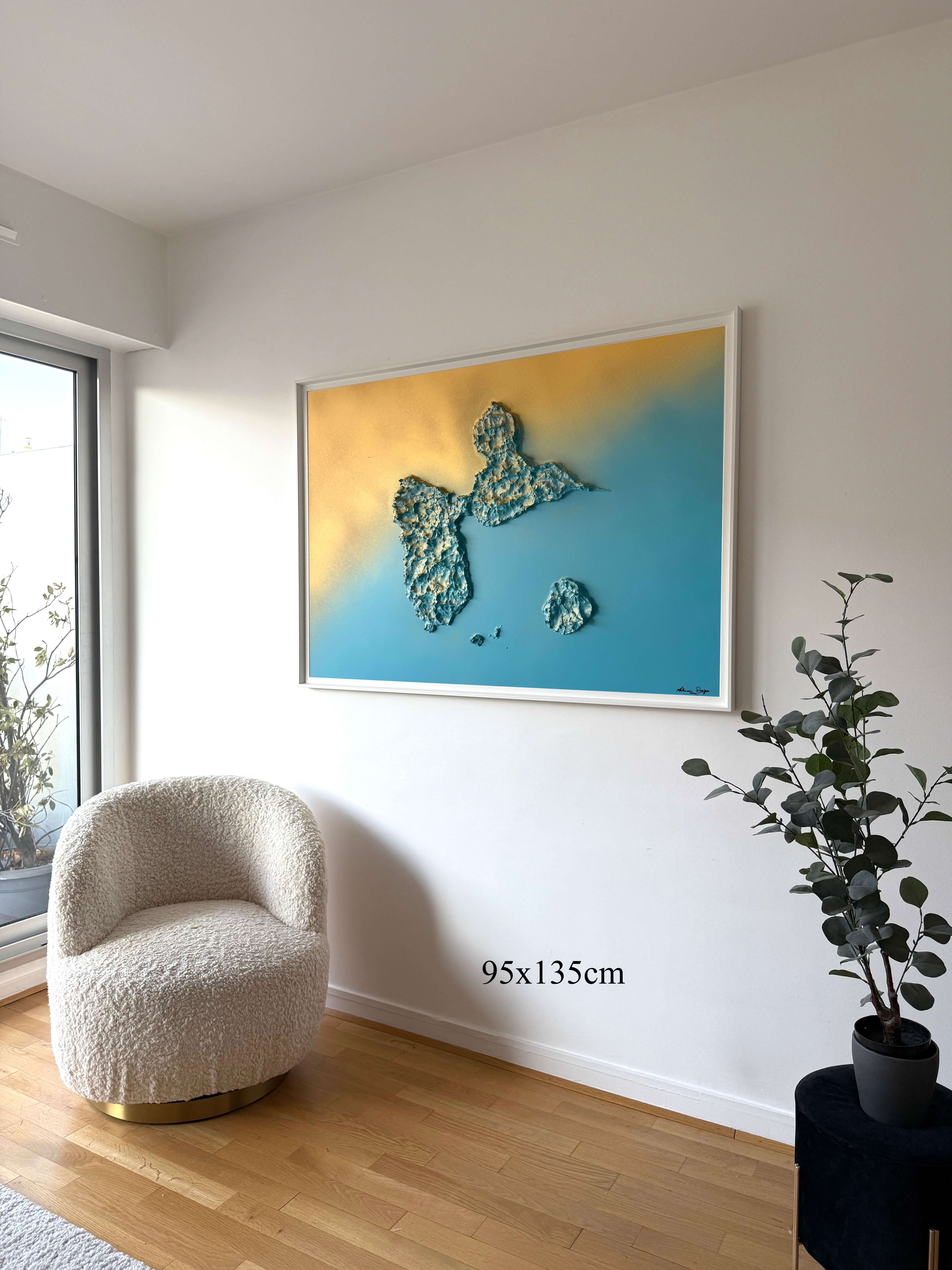 Sunny Guadeloupe map table