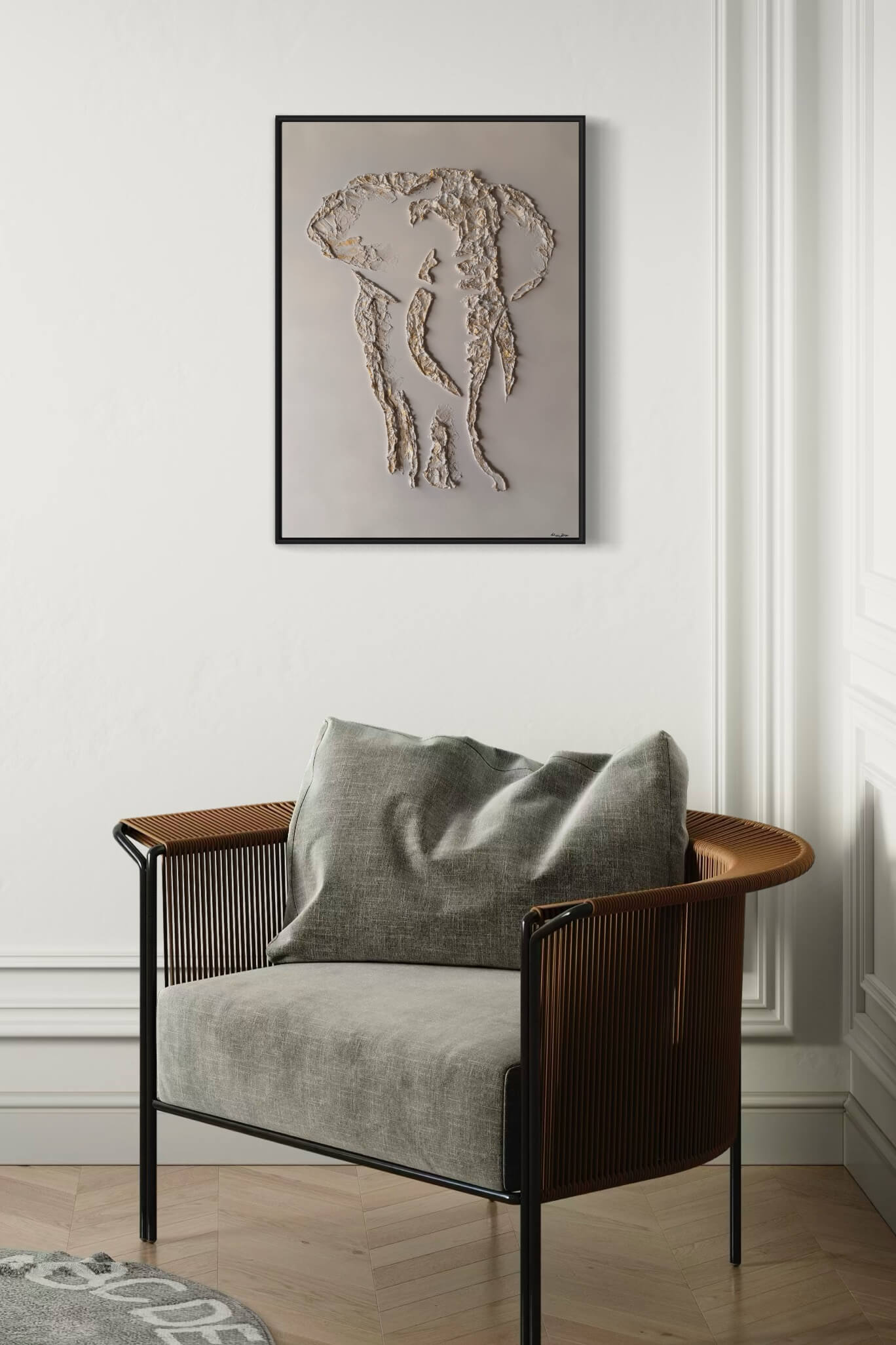 Serengeti Elephant Relief Painting
