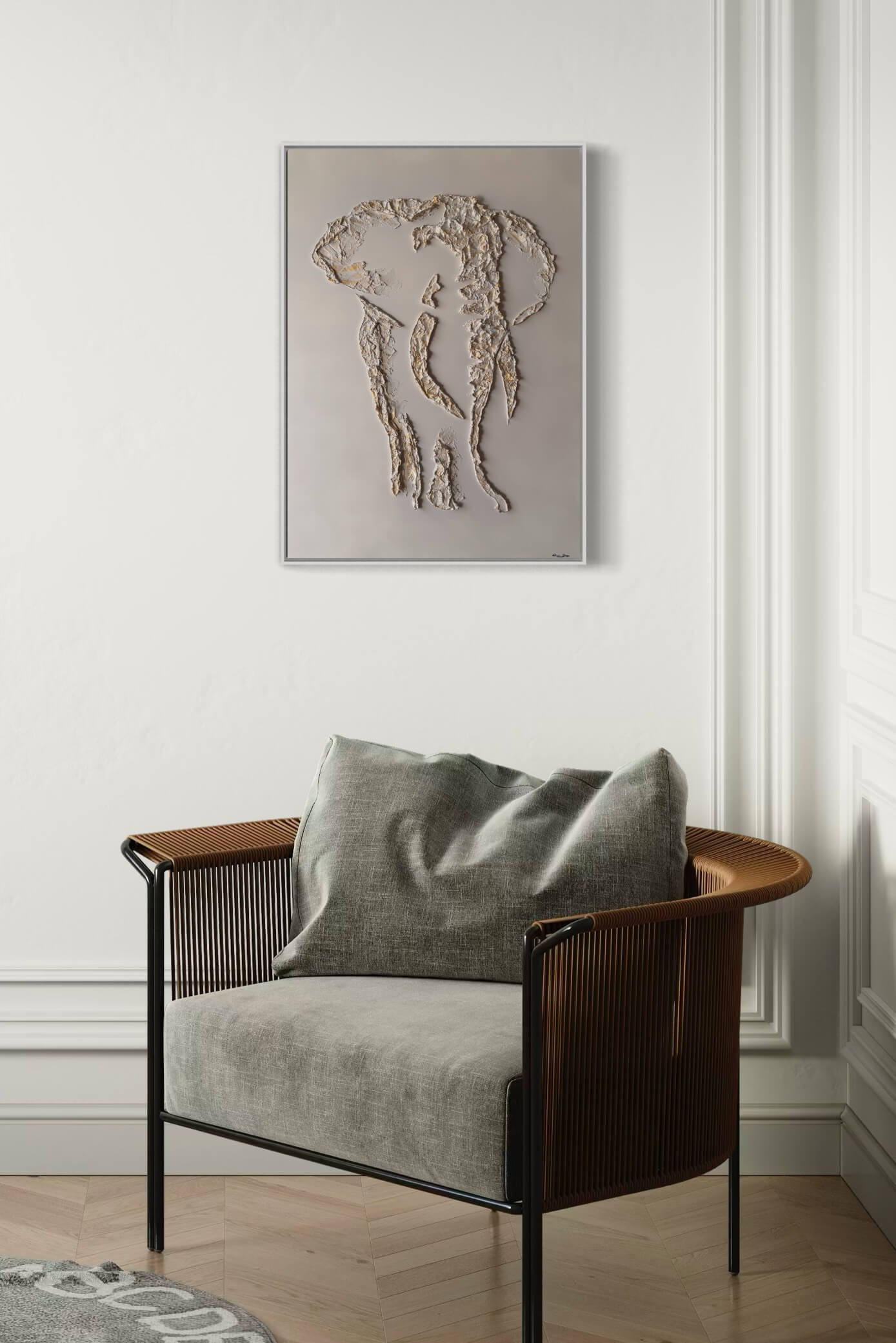 Serengeti Elephant Relief Painting