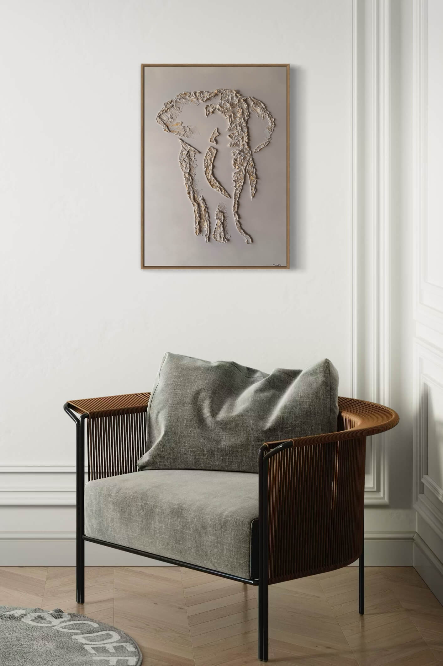 Serengeti Elephant Relief Painting