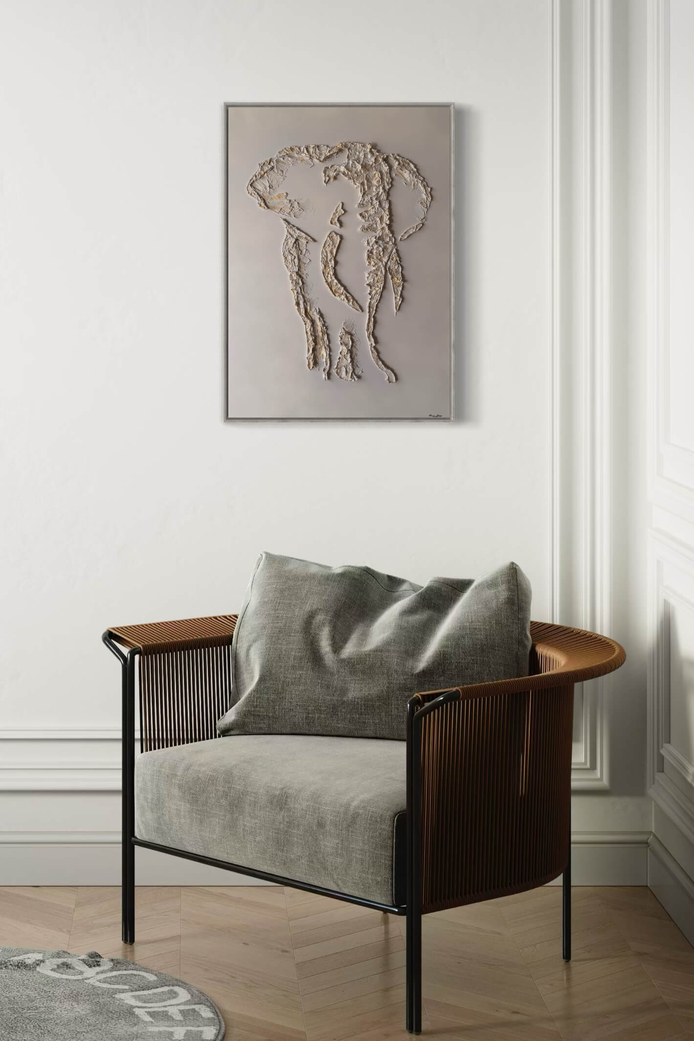 Serengeti Elephant Relief Painting