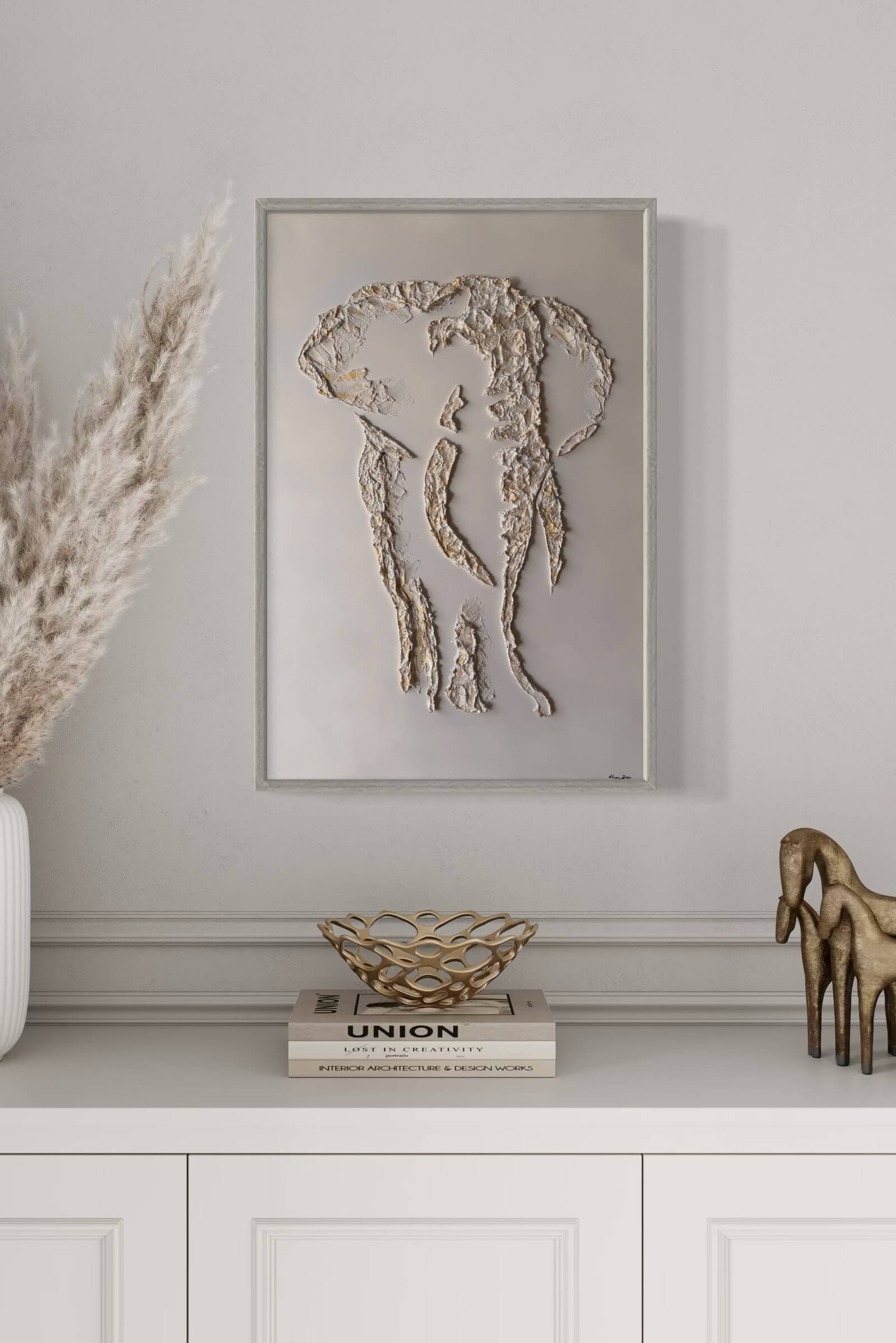 Serengeti Elephant Relief Painting