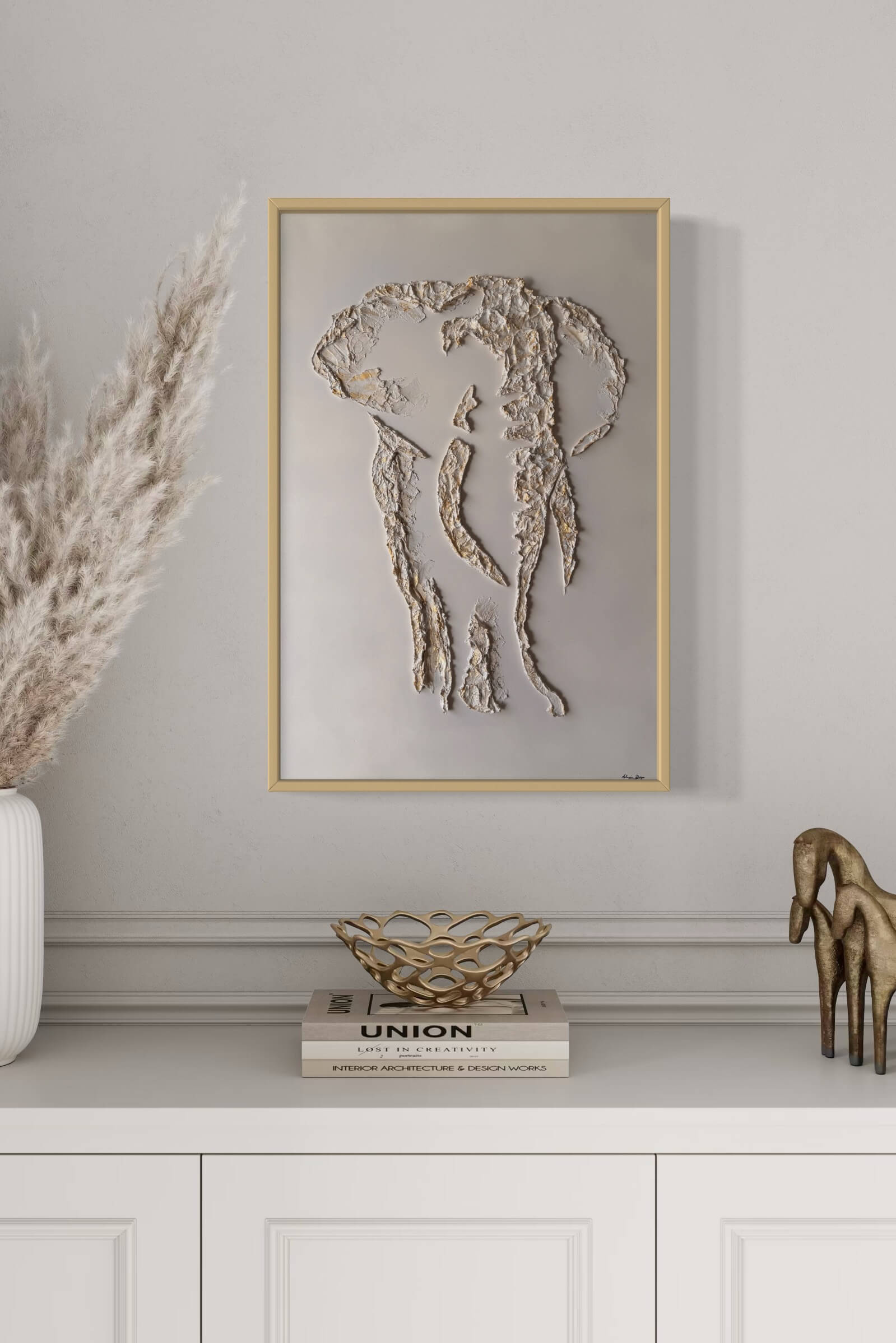 Serengeti Elephant Relief Painting