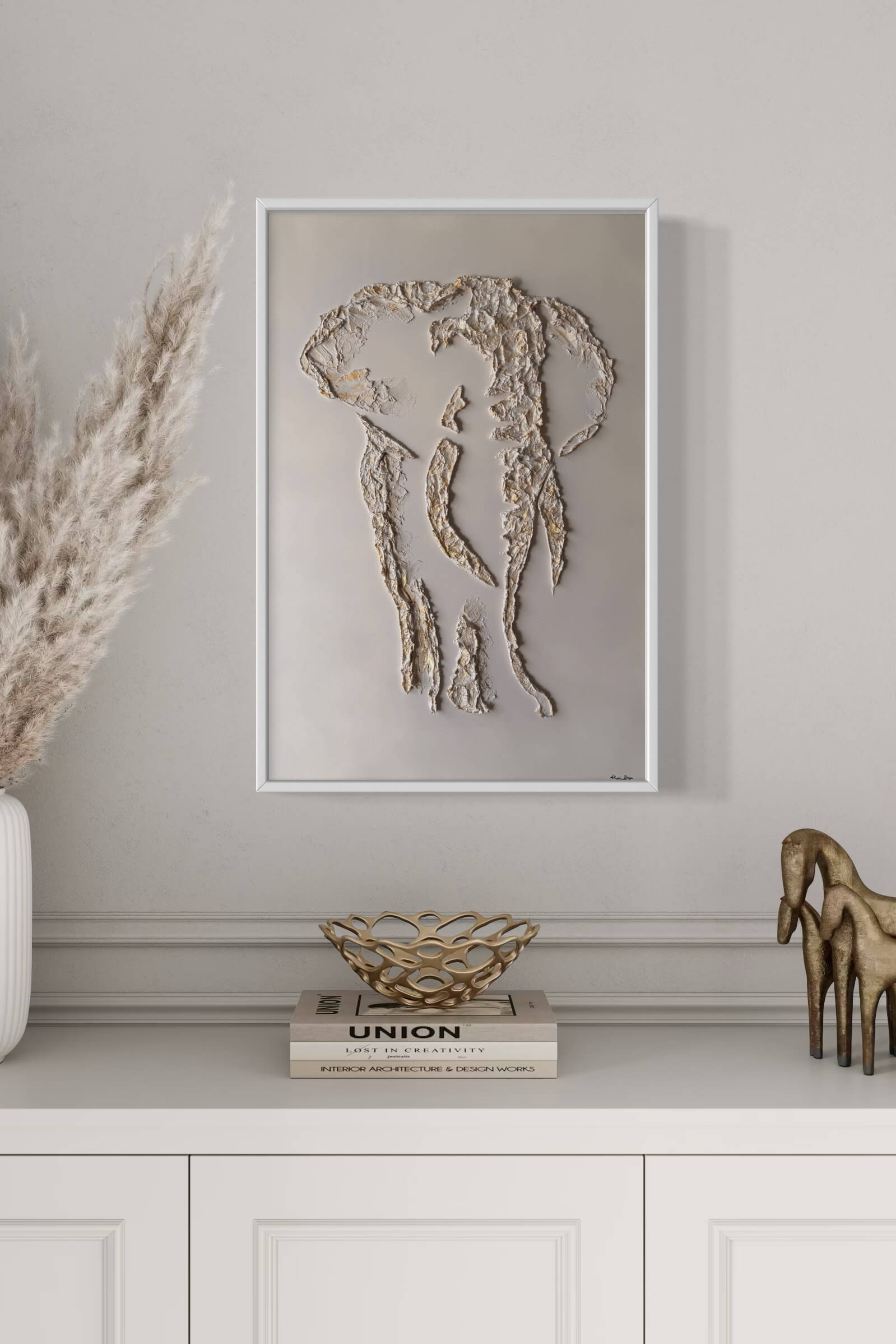 Serengeti Elephant Relief Painting