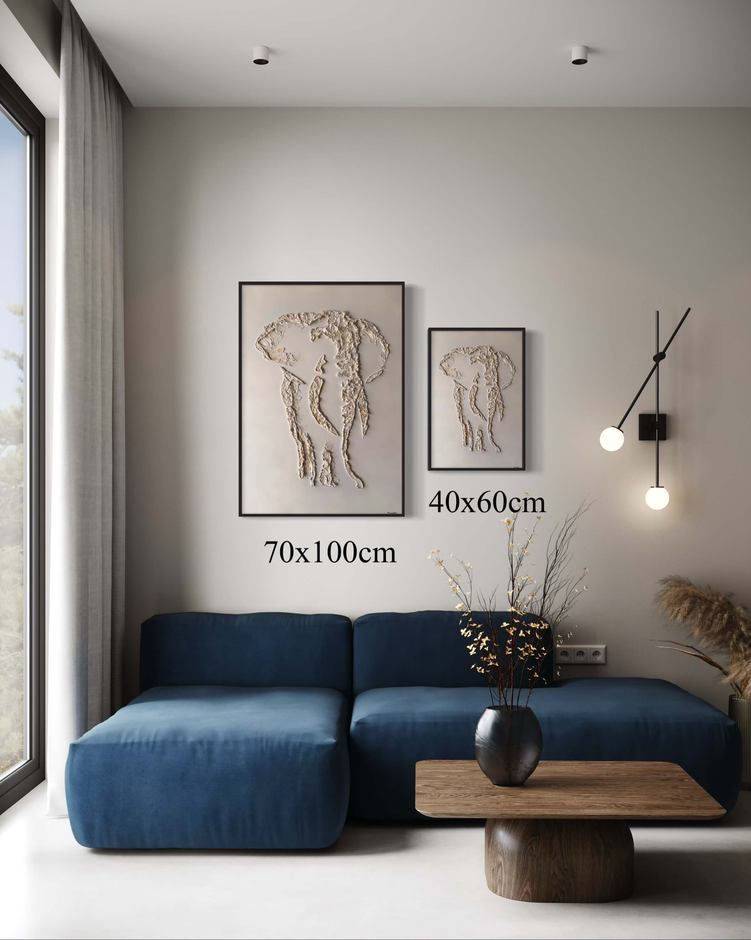 Serengeti Elephant Relief Painting