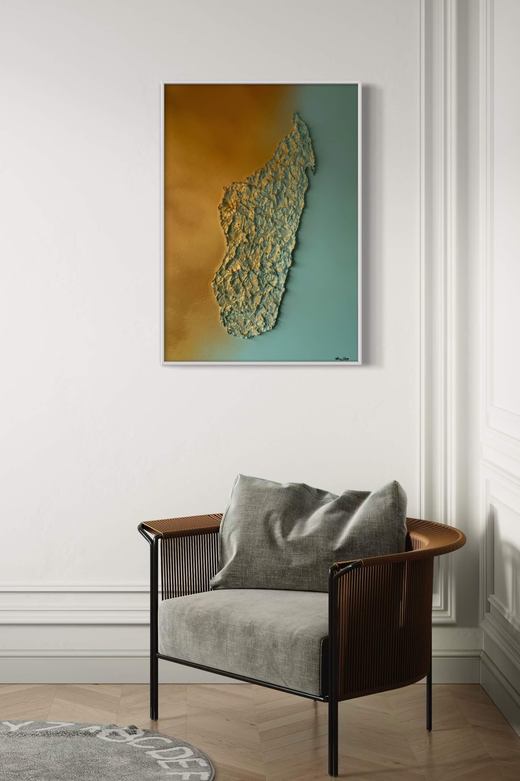 Madagascar relief map table