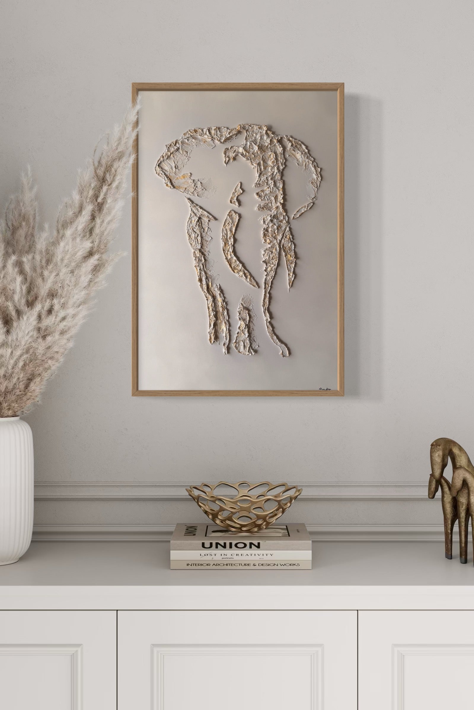 Serengeti Elephant Relief Painting