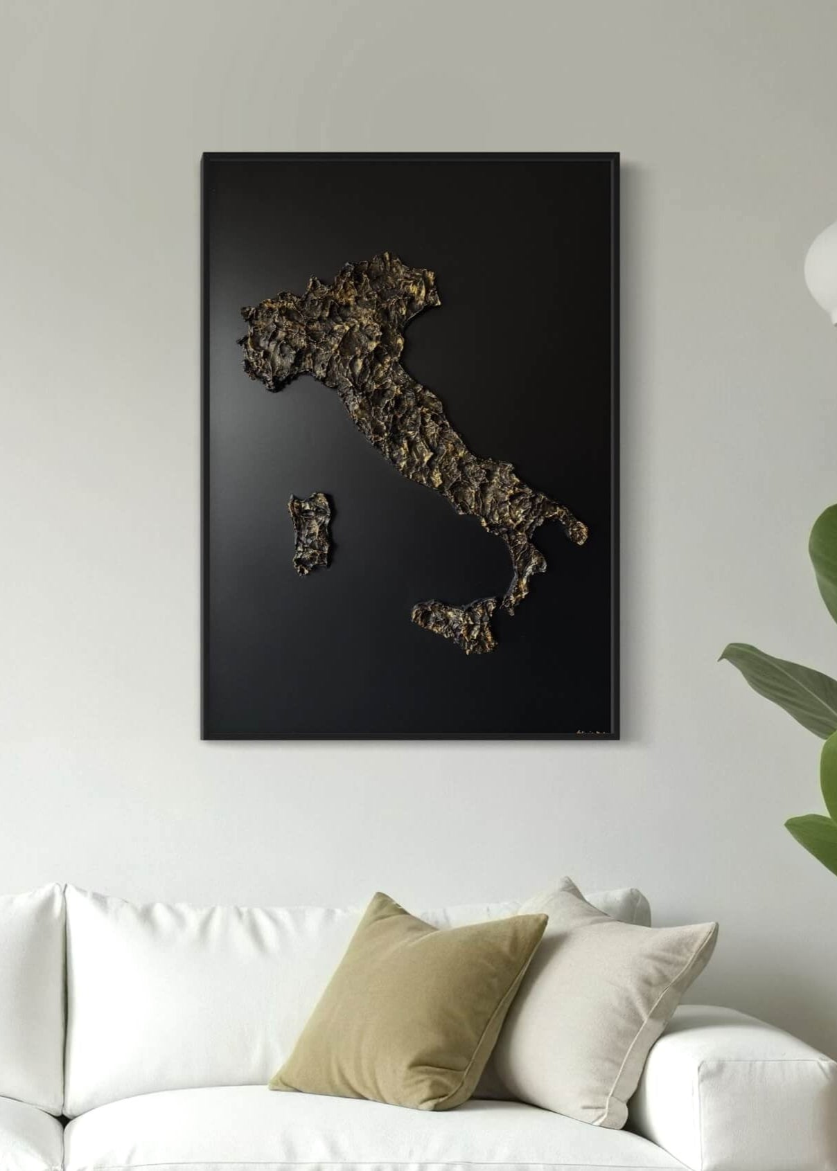 Italy relief map table