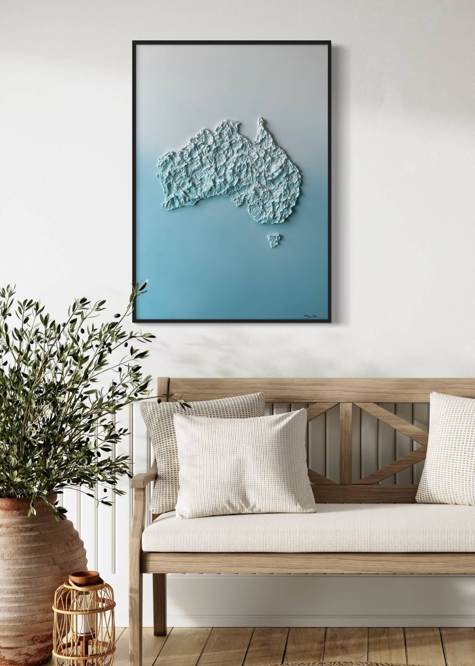 Australia relief map table