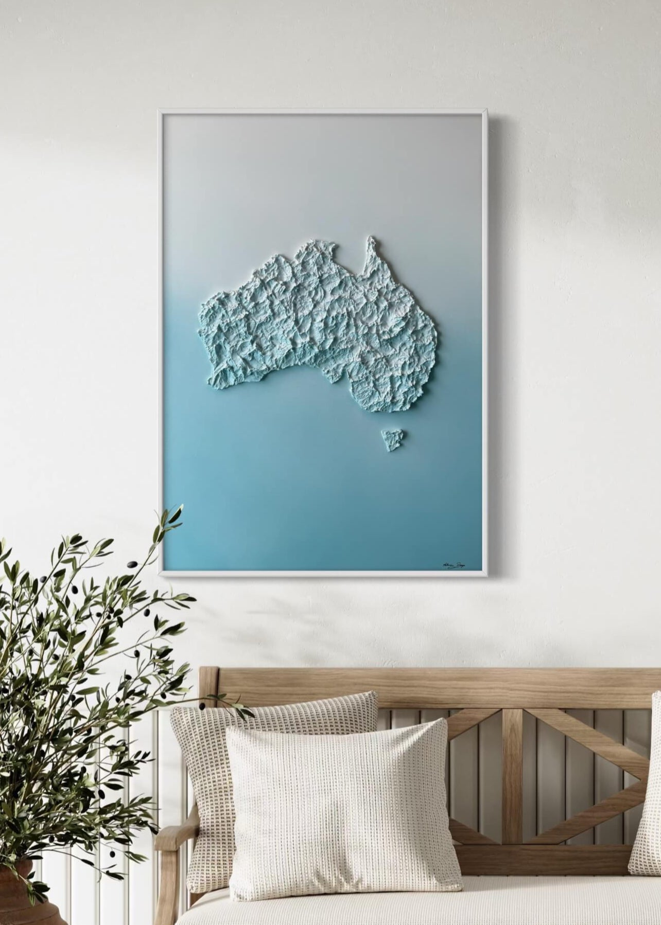 Australia relief map table