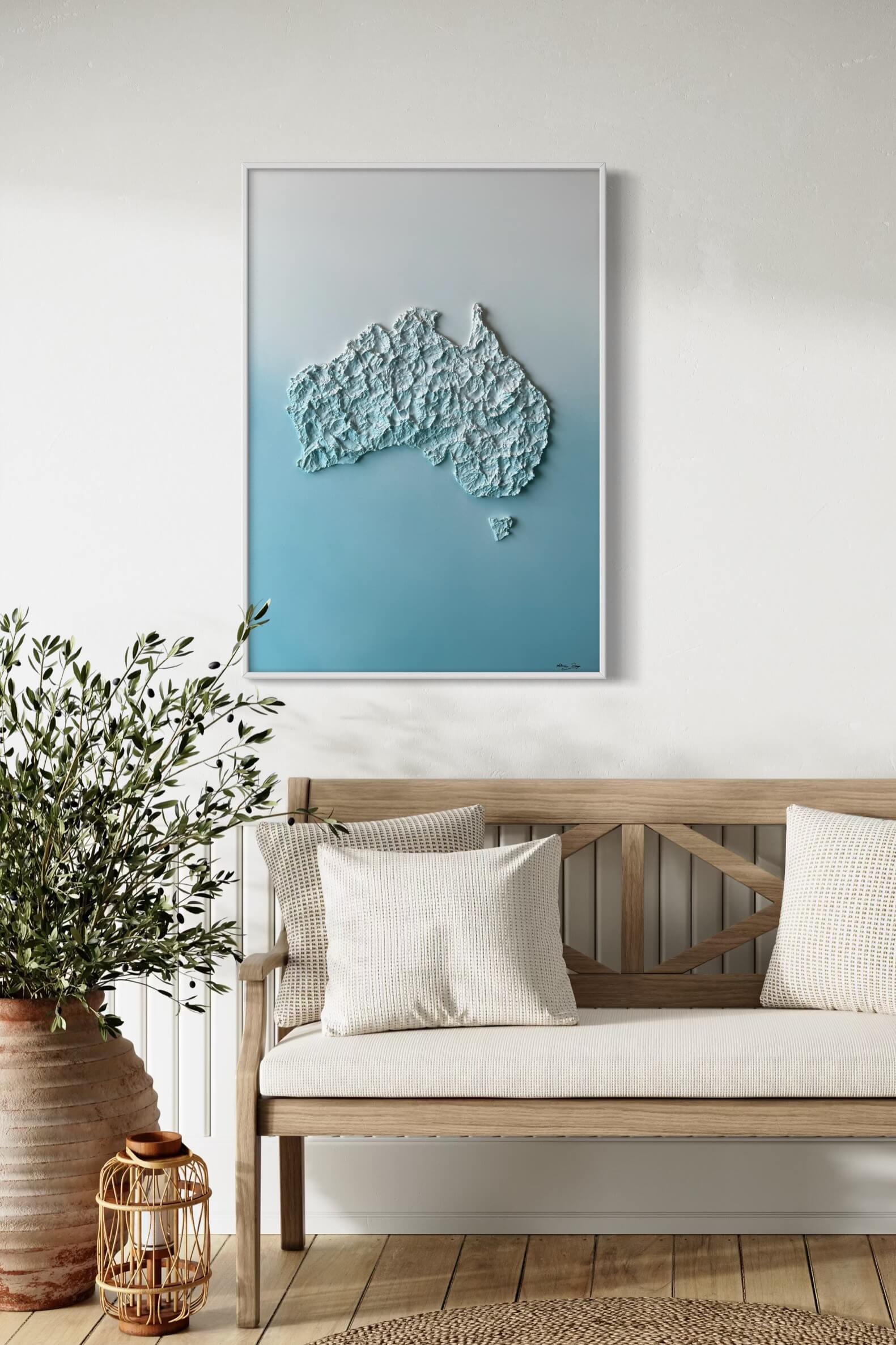 Australia relief map table
