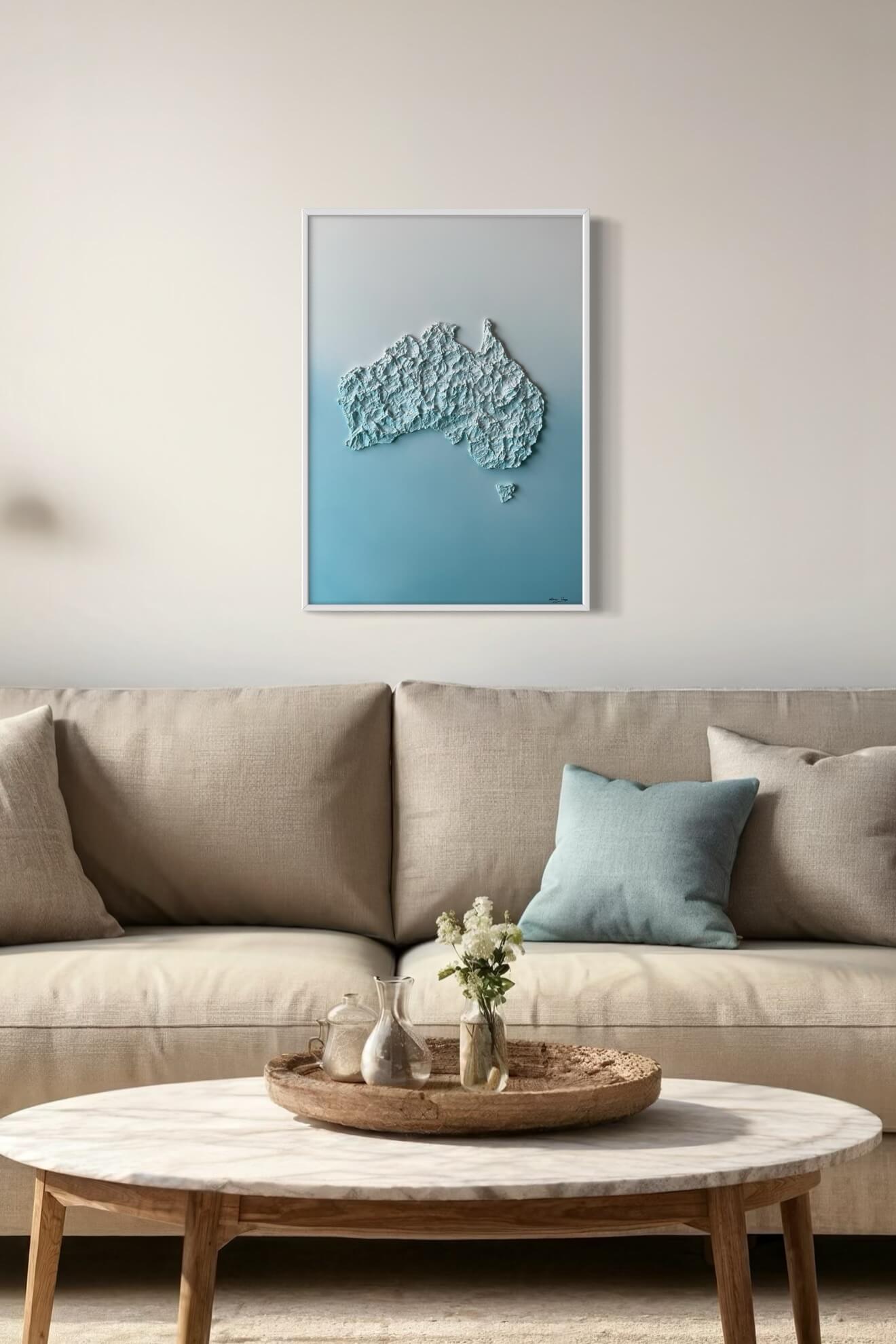 Australia relief map table