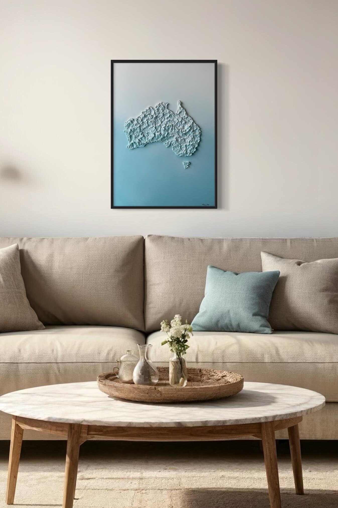 Australia relief map table