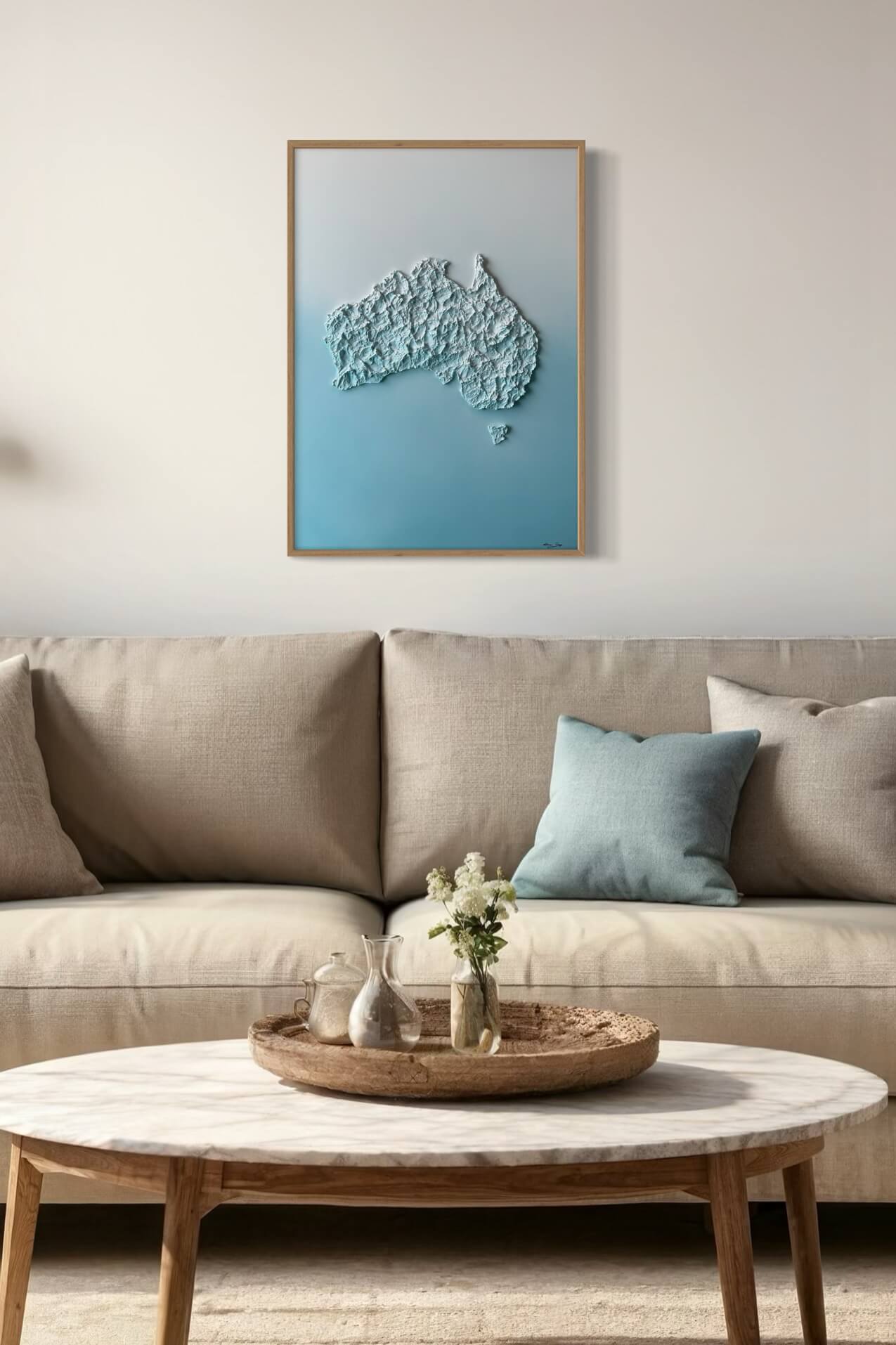 Australia relief map table