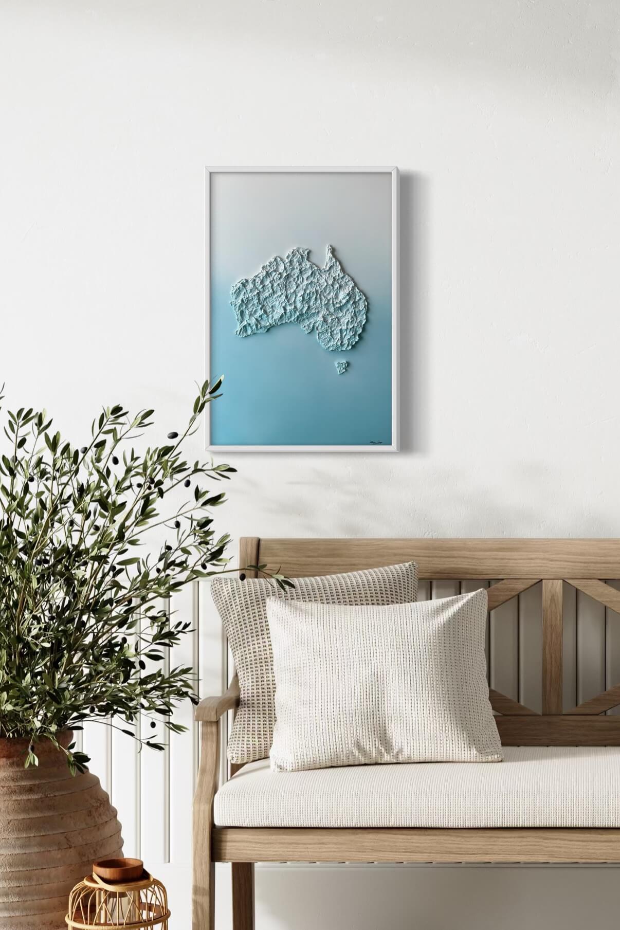 Australia relief map table