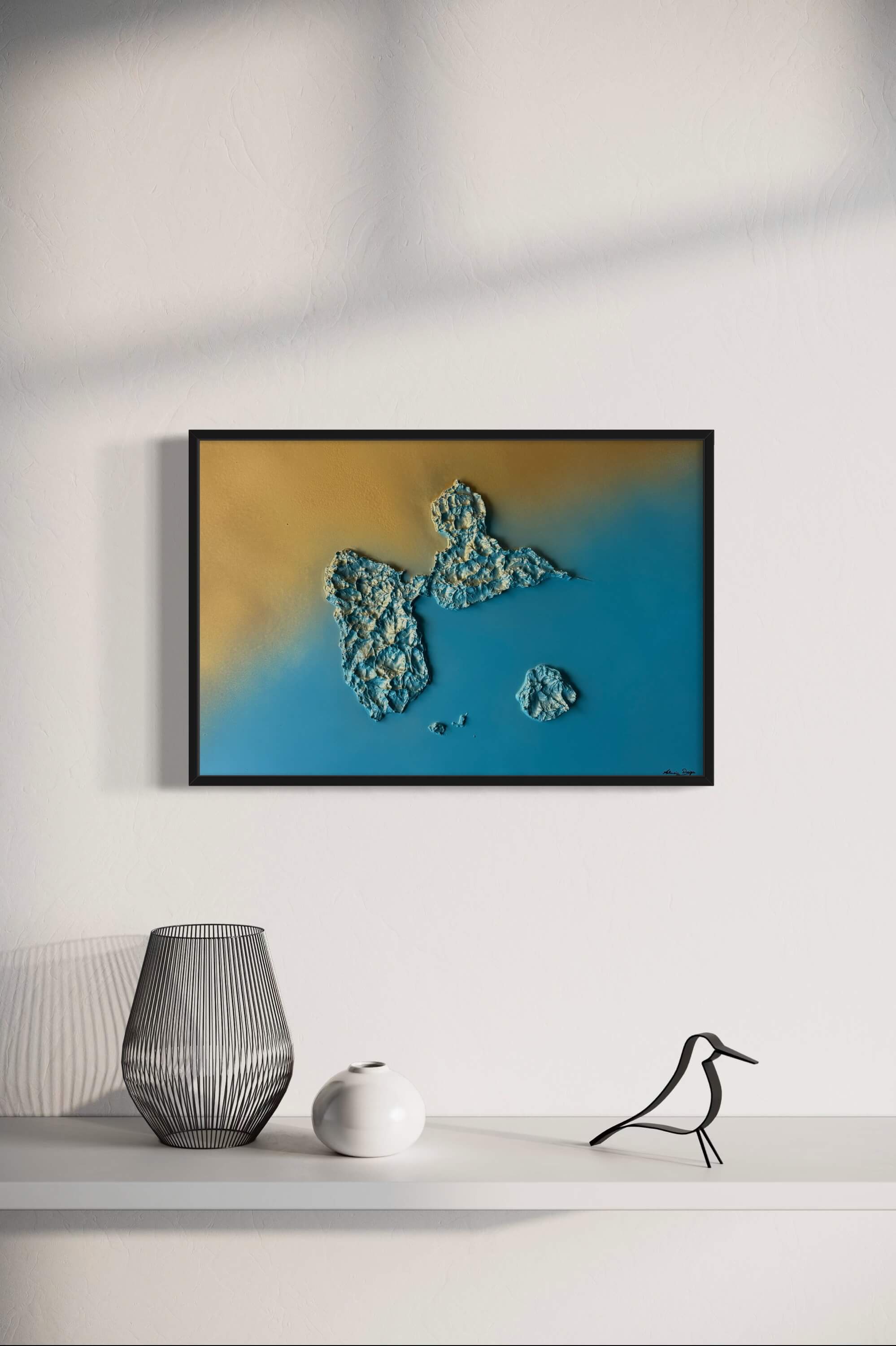 Sunny Guadeloupe map table
