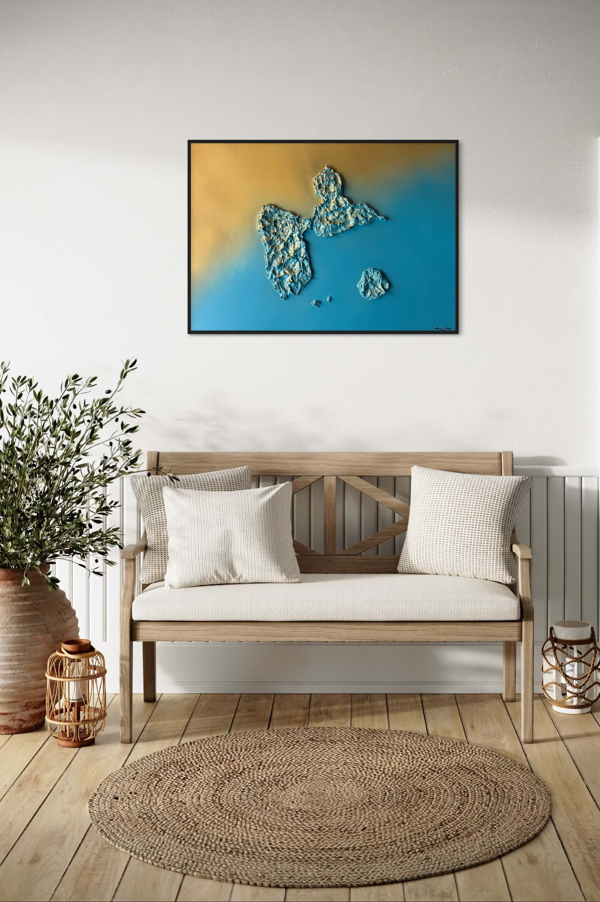 Sunny Guadeloupe map table