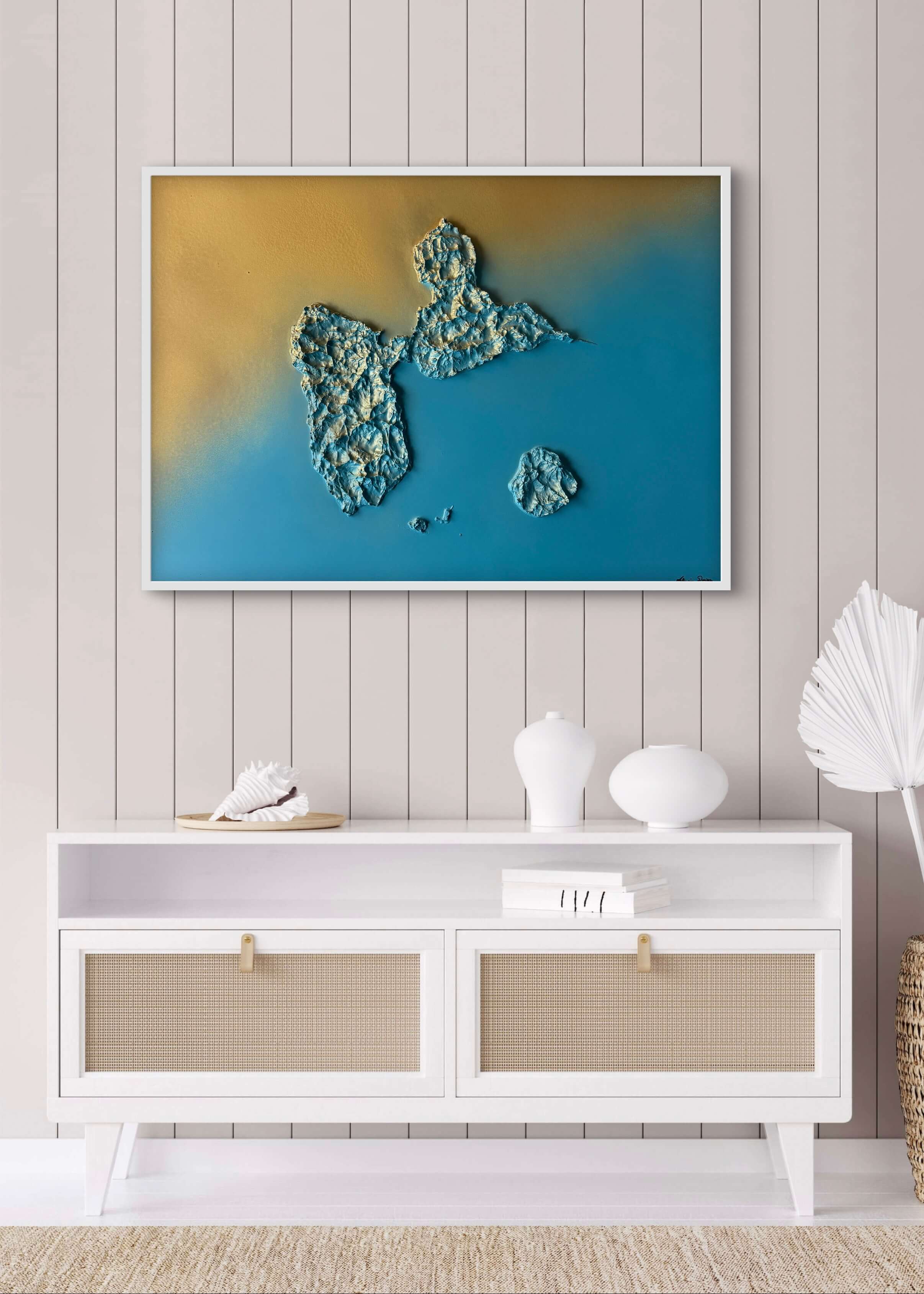 Sunny Guadeloupe map table