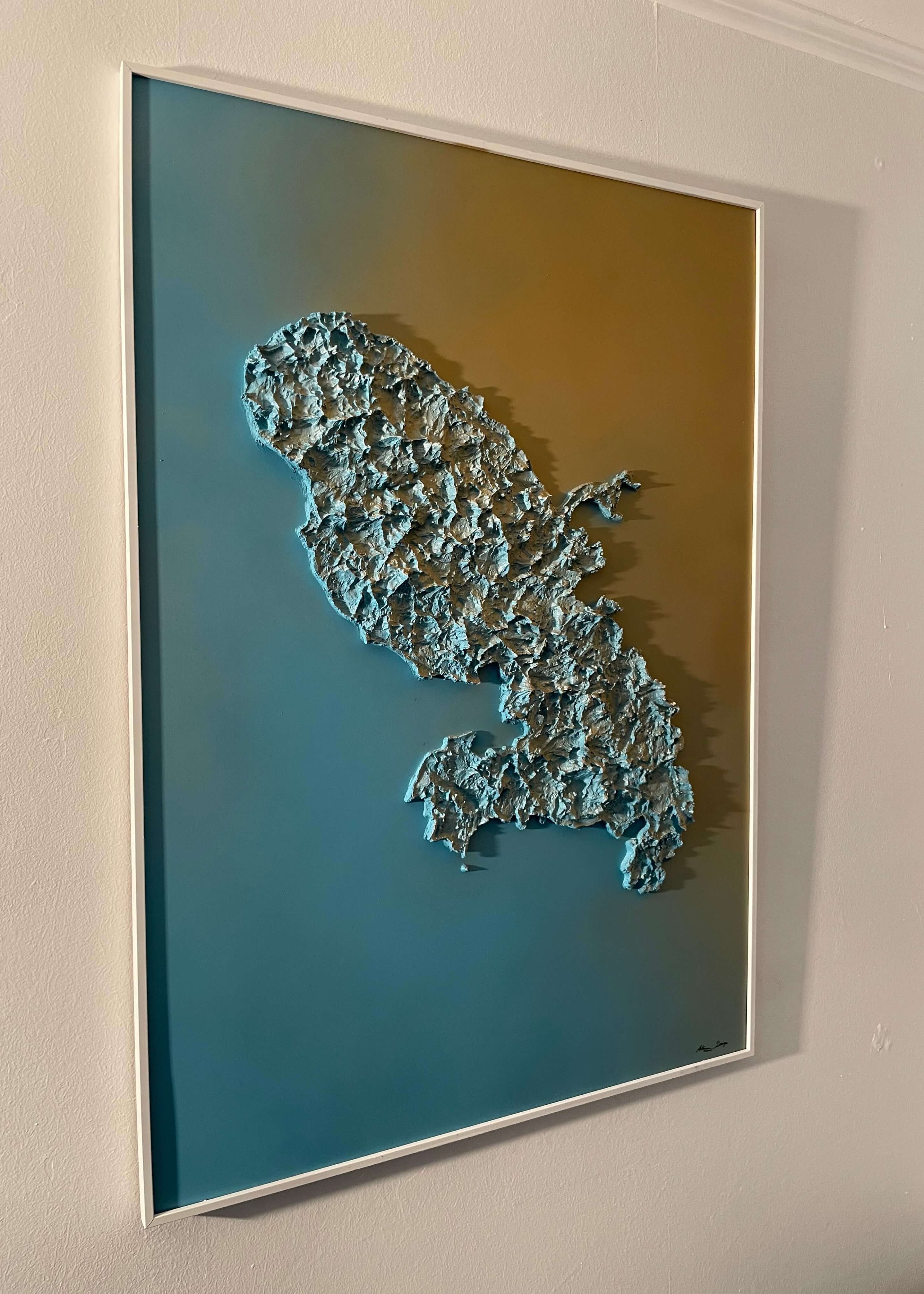 Martinique relief map table
