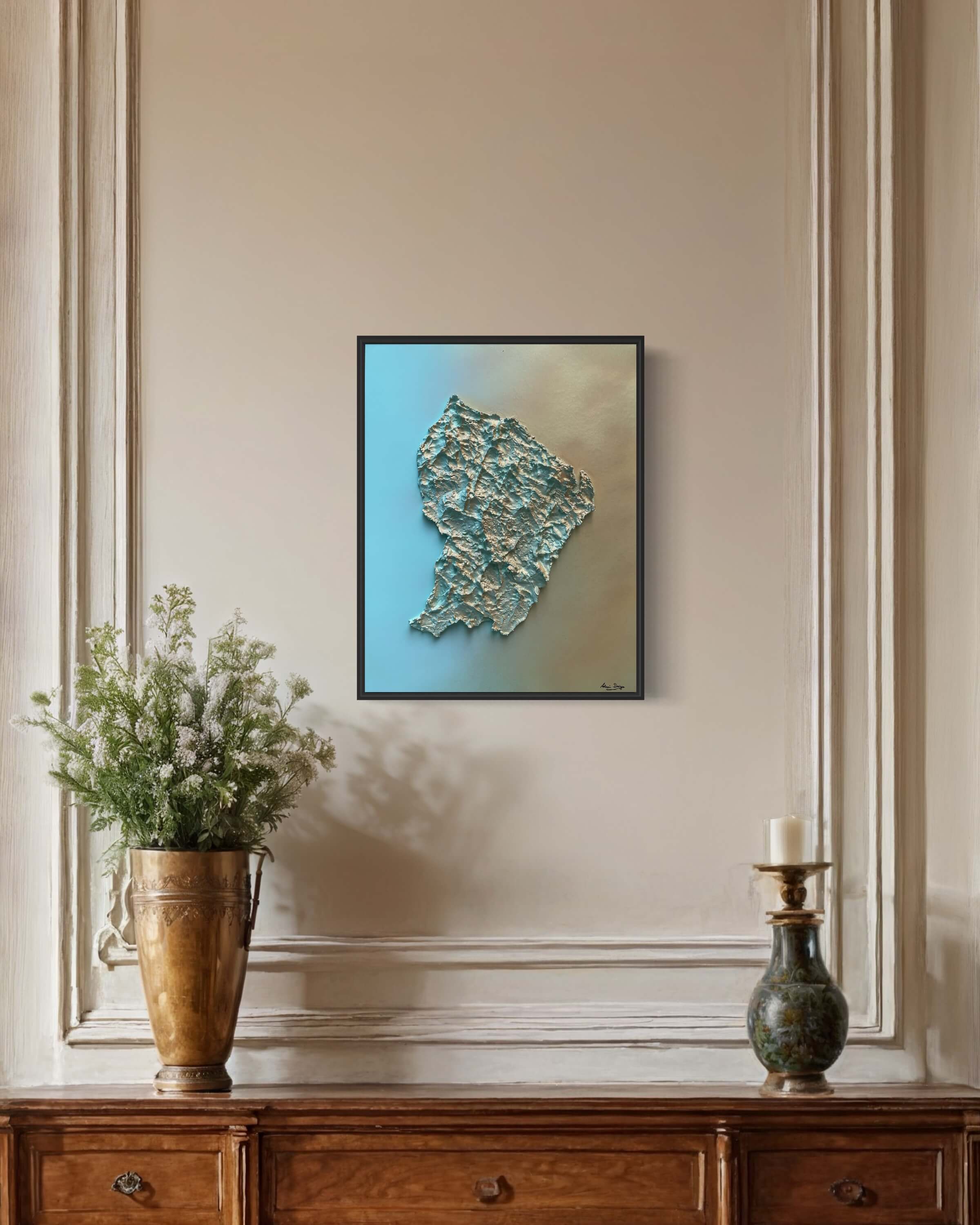 Guyana relief map table