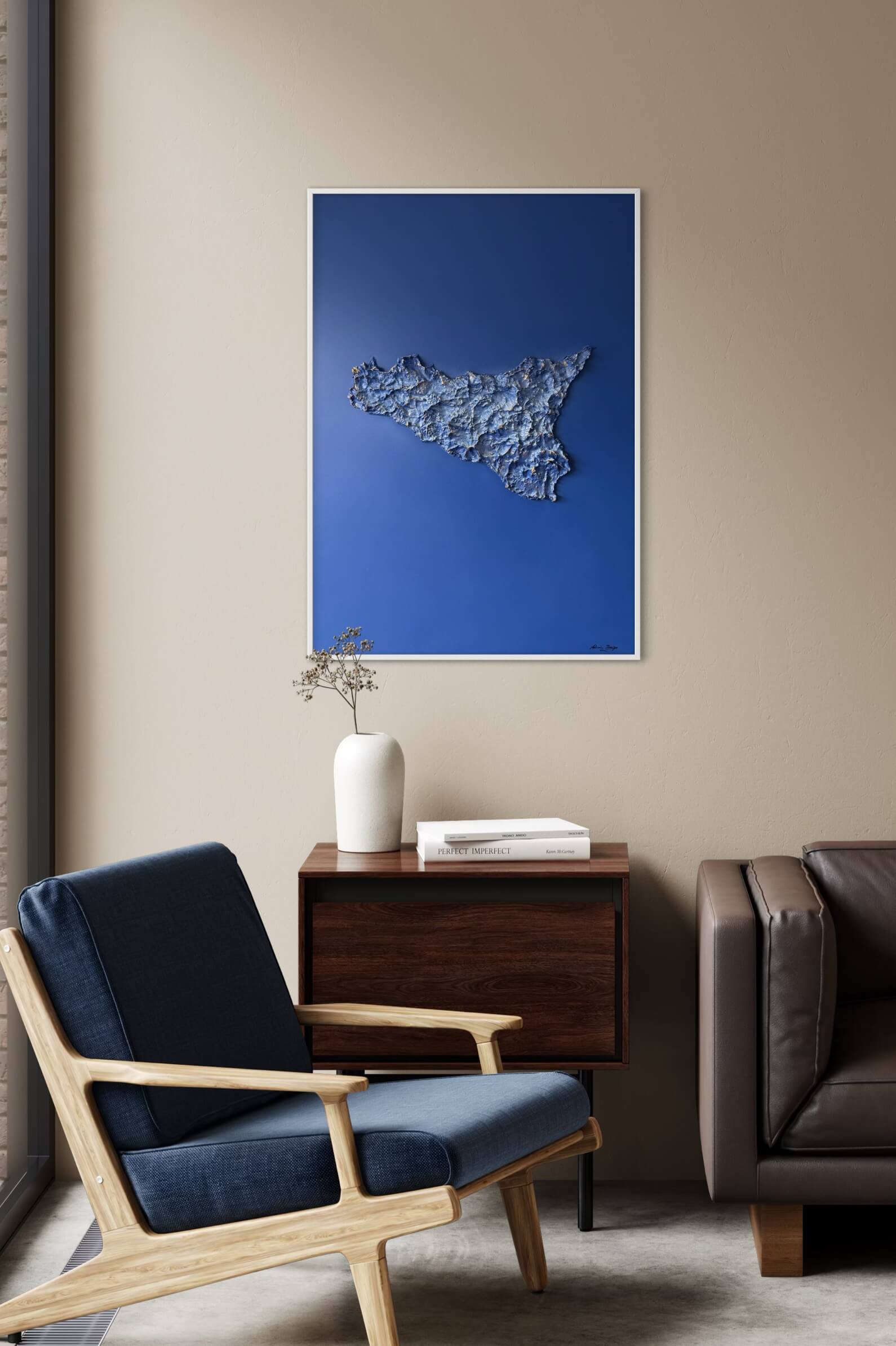 Sicily relief map