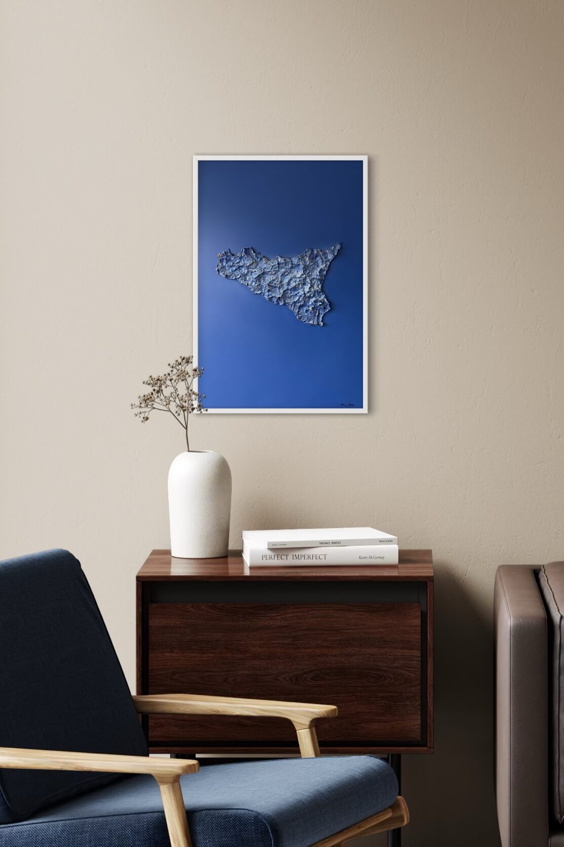 Sicily relief map