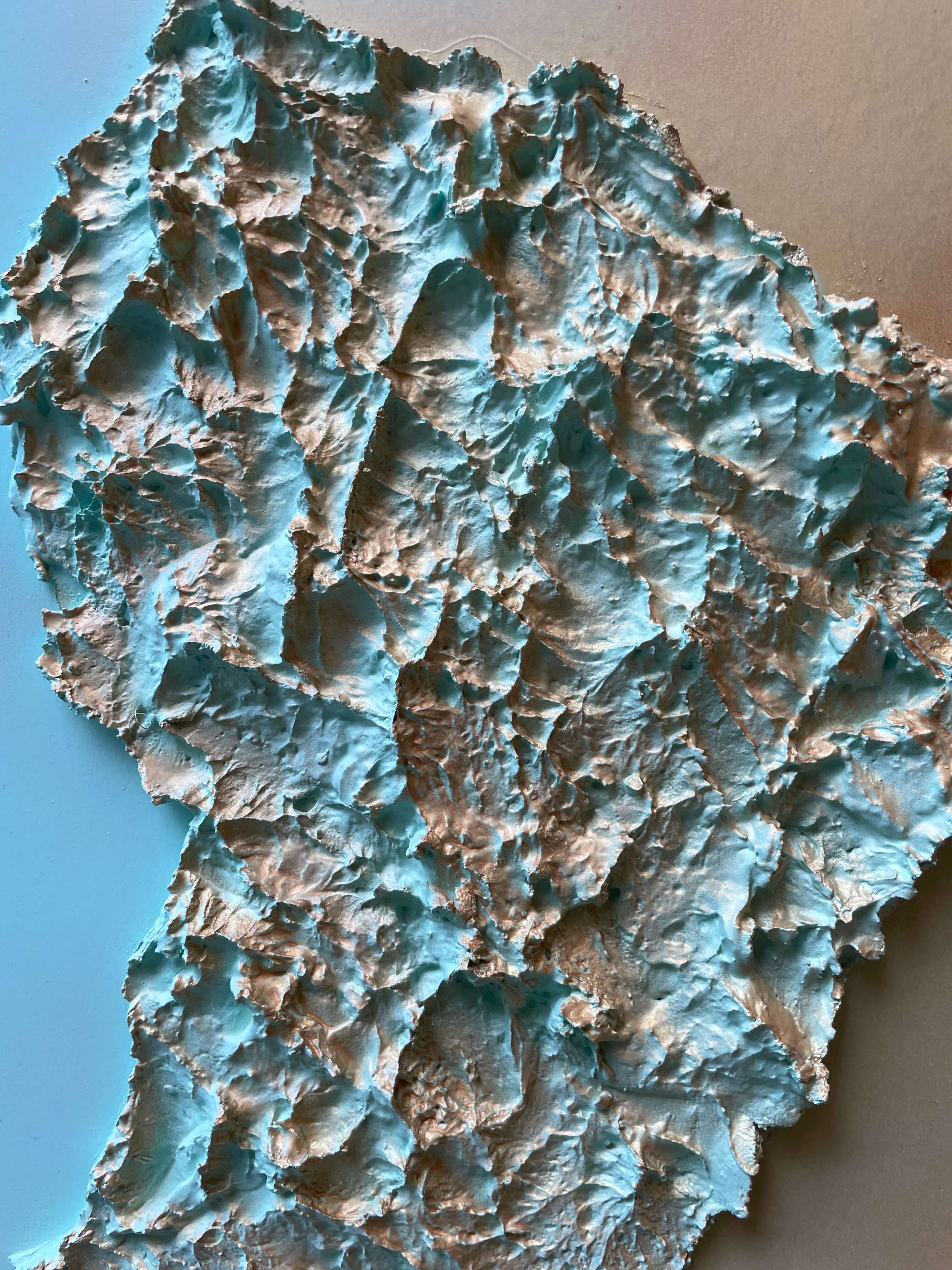 Guyana relief map table