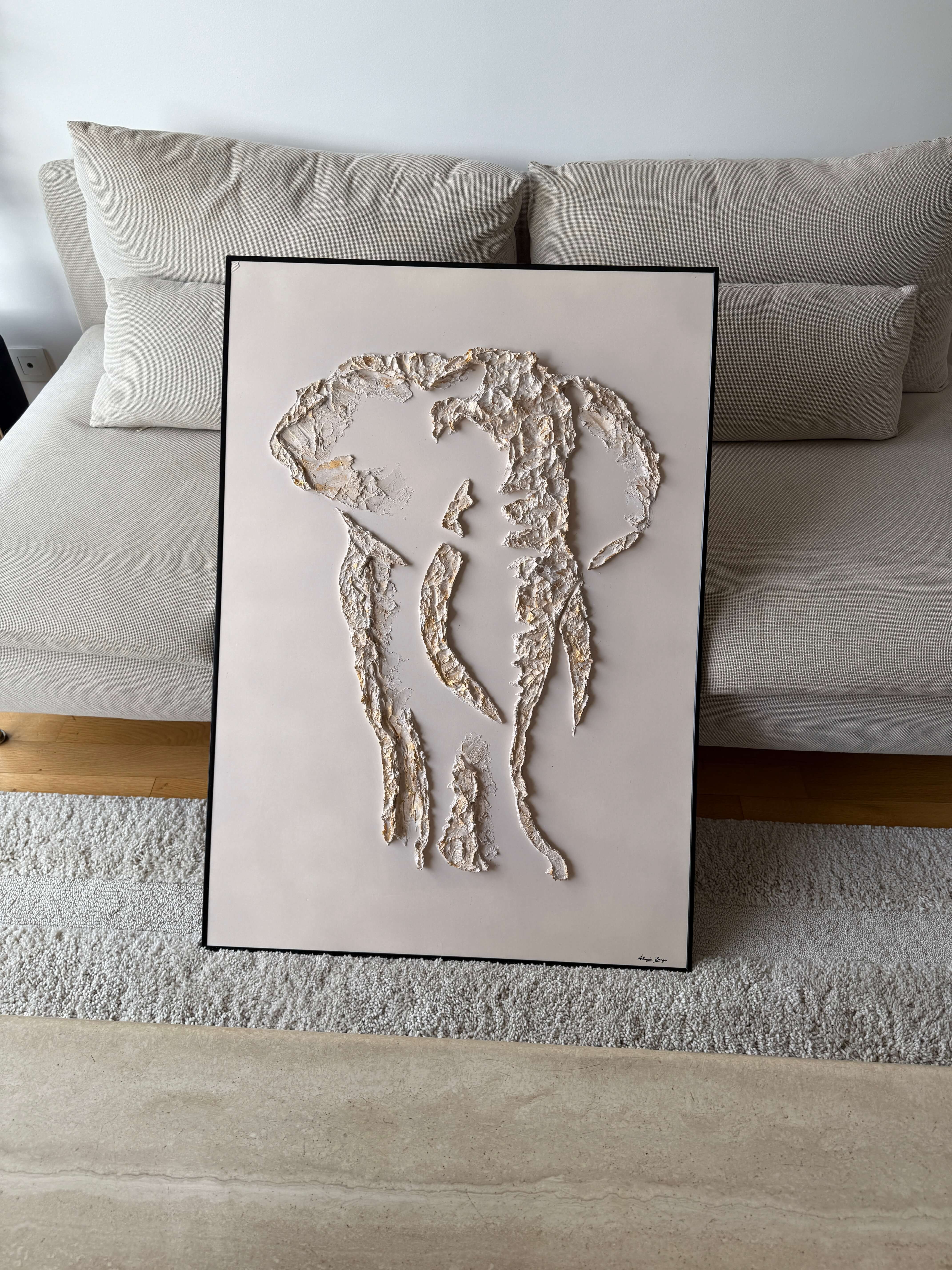 Serengeti Elephant Relief Painting