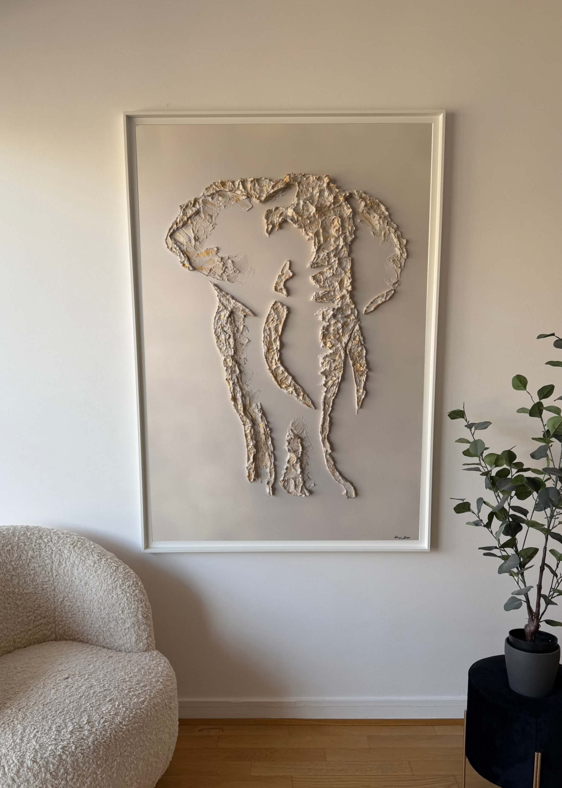 Serengeti Elephant Relief Painting