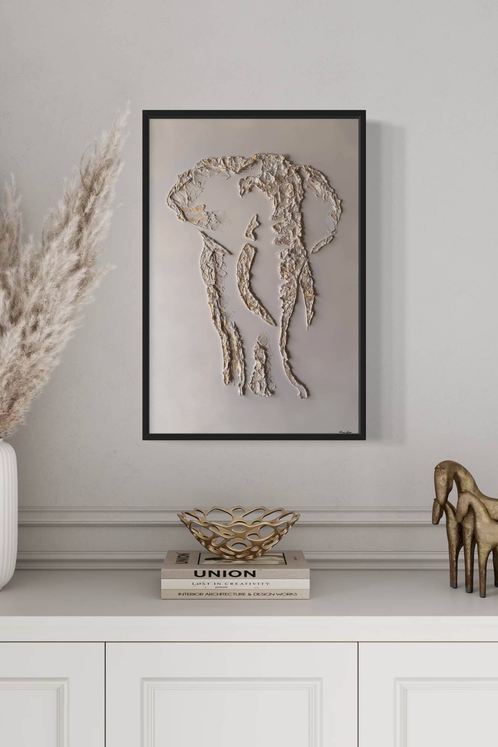 Serengeti Elephant Relief Painting