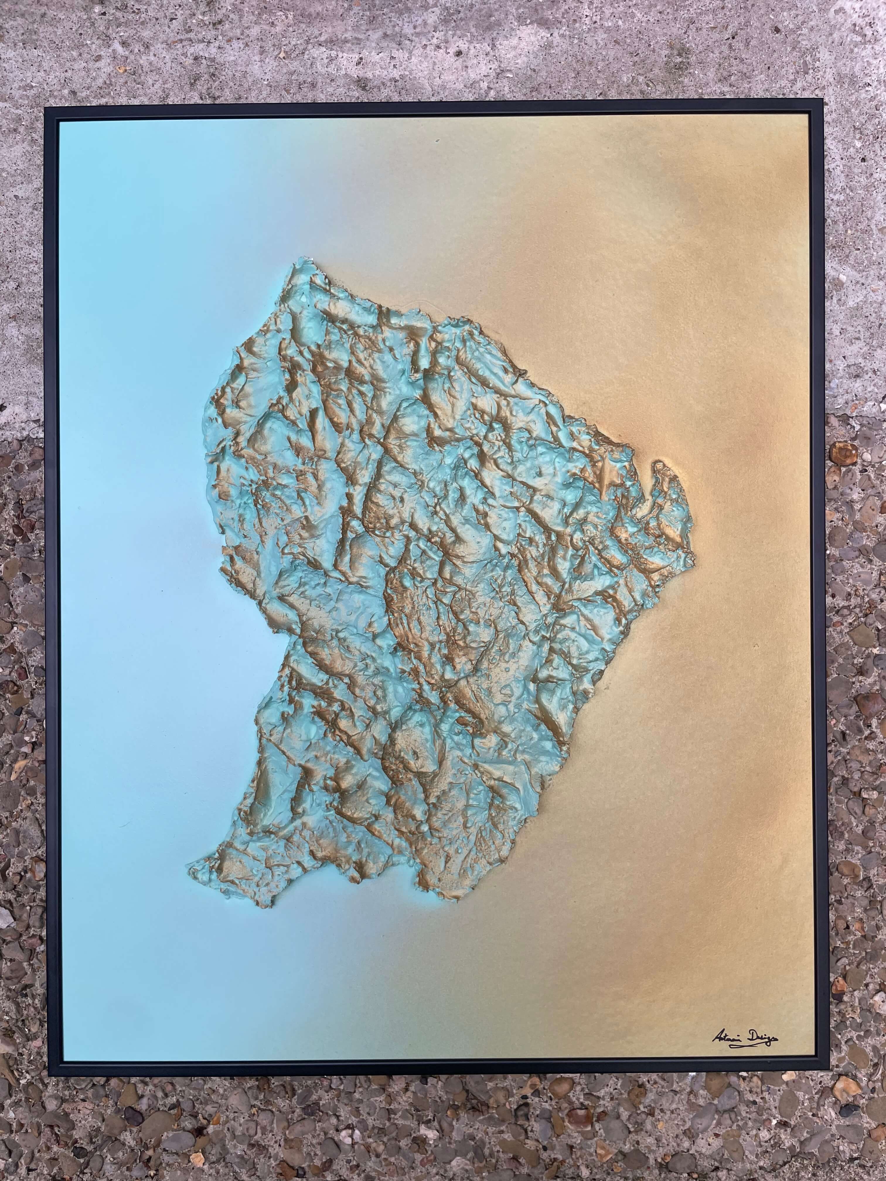 Guyana relief map table