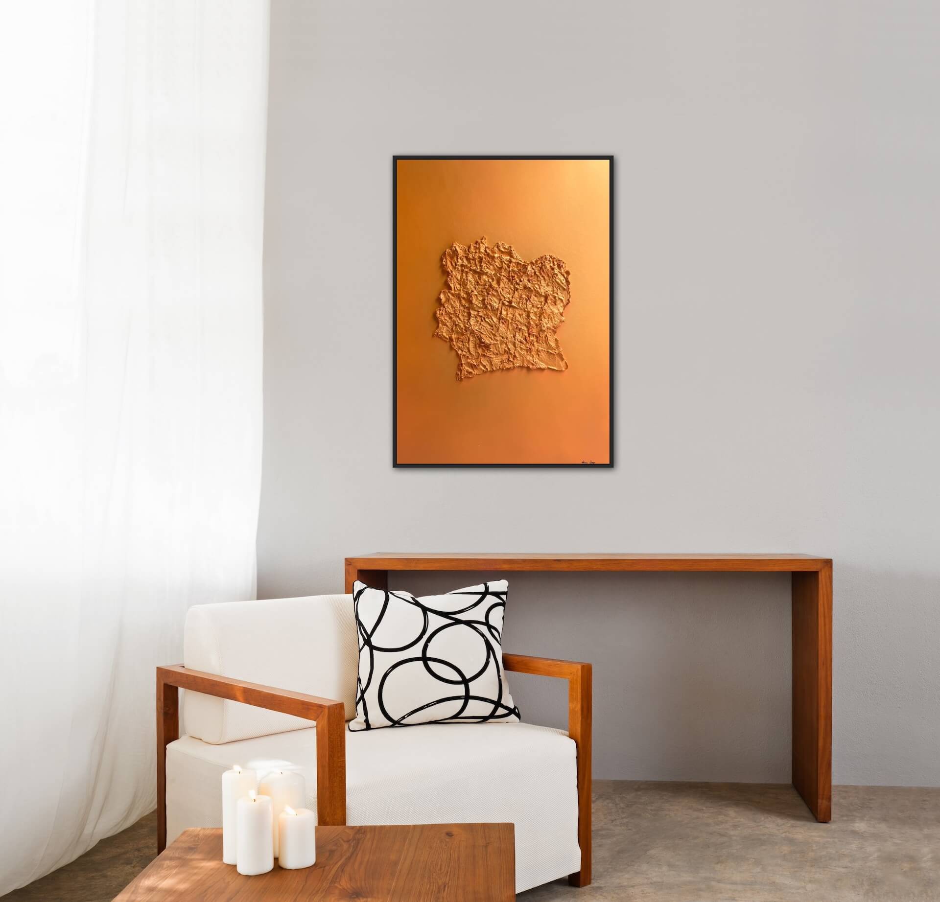 Ivory Coast relief map table