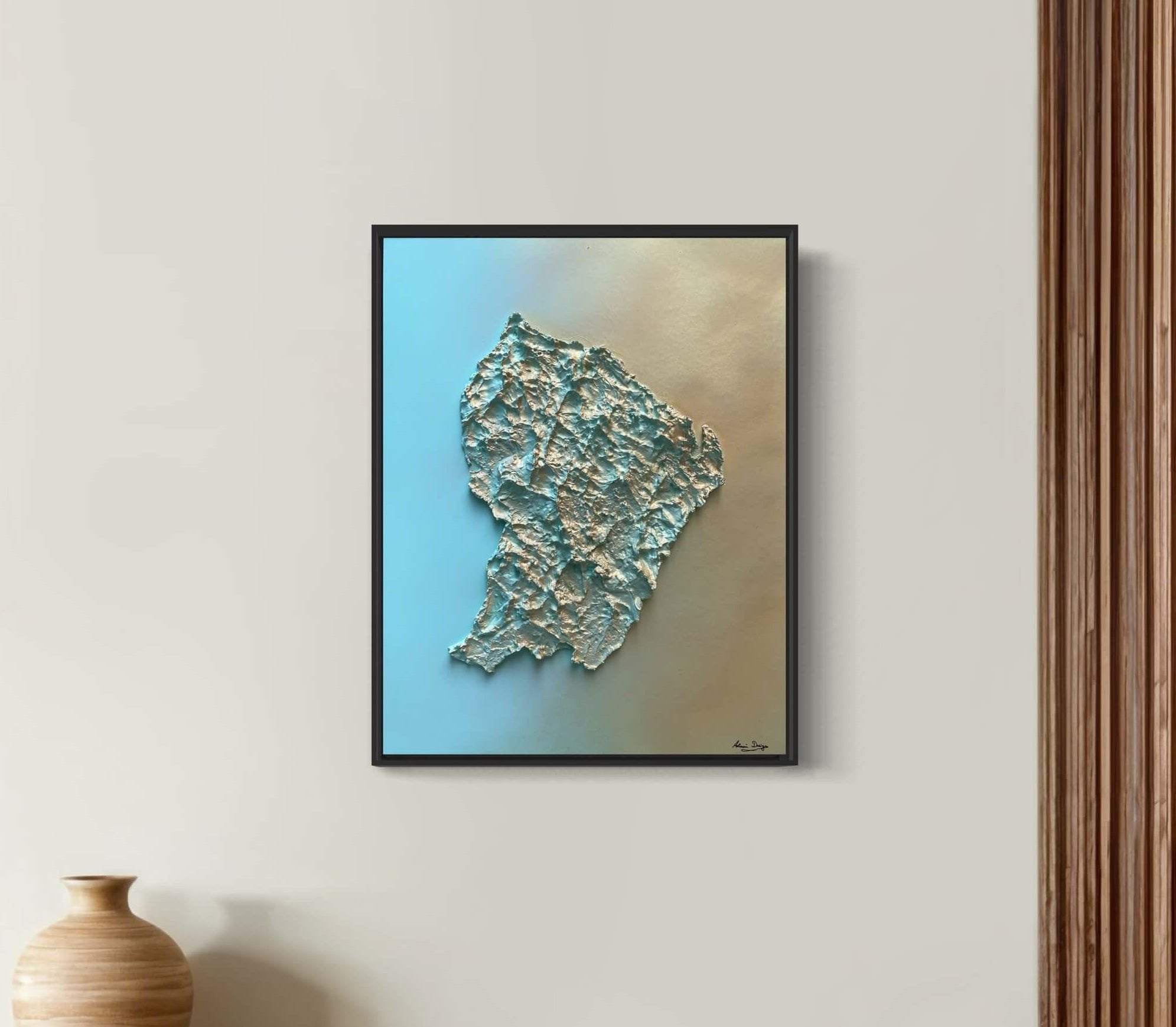 Guyana relief map table