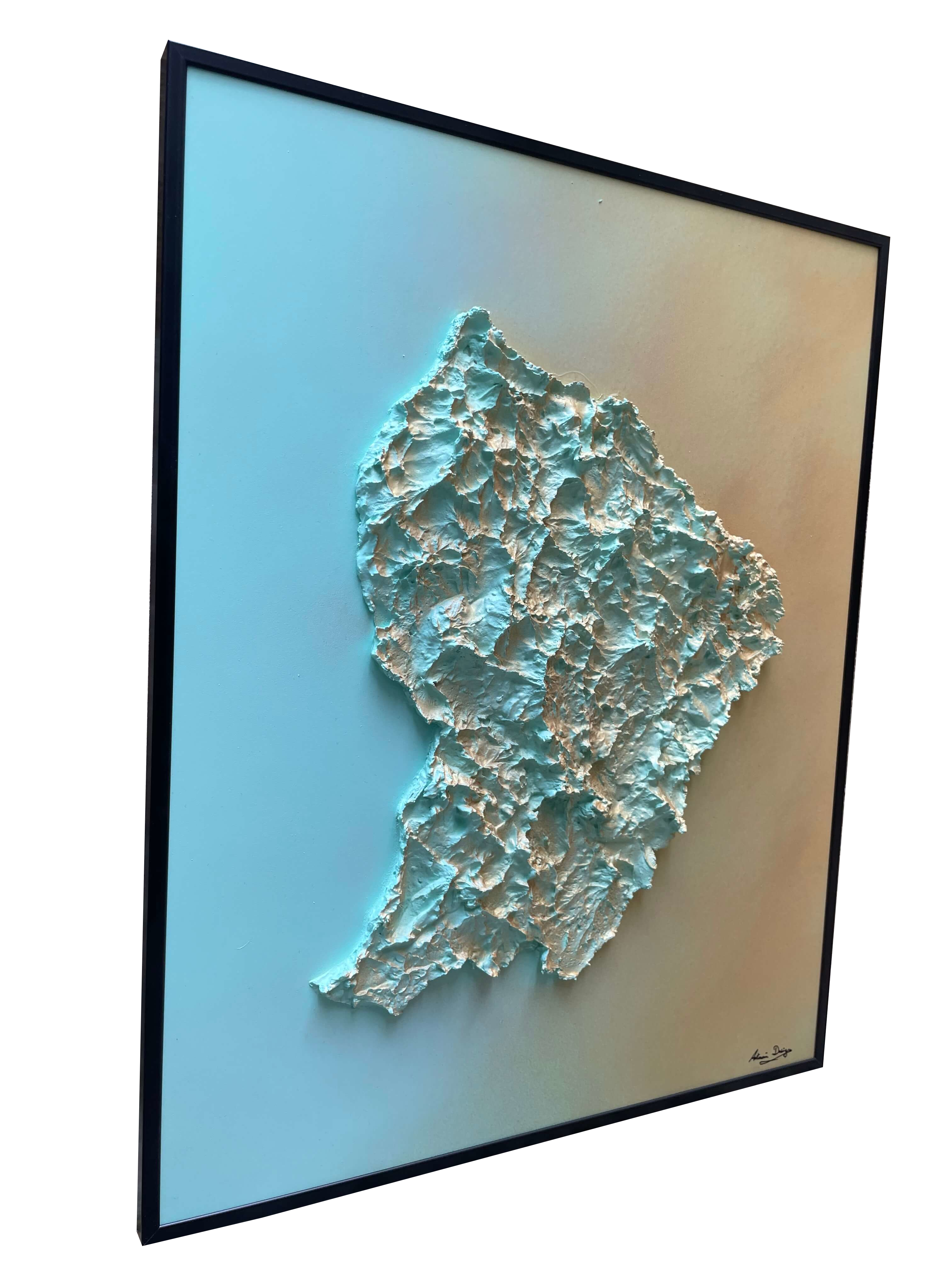 Guyana relief map table