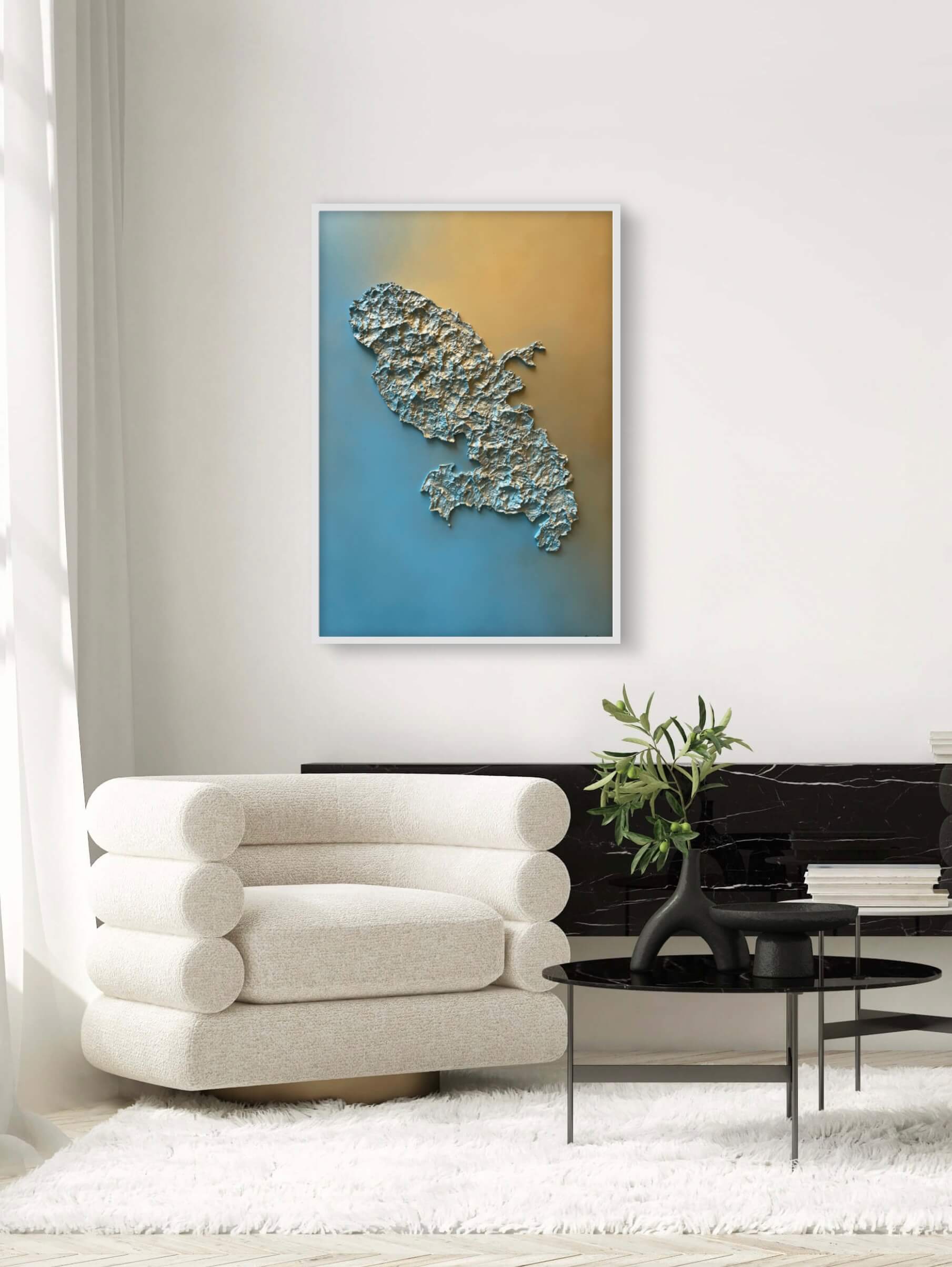 Martinique relief map table