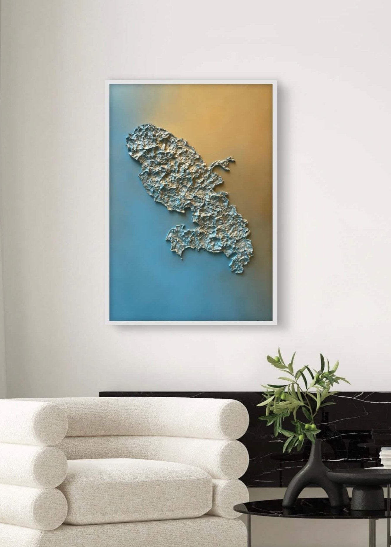 Martinique relief map table