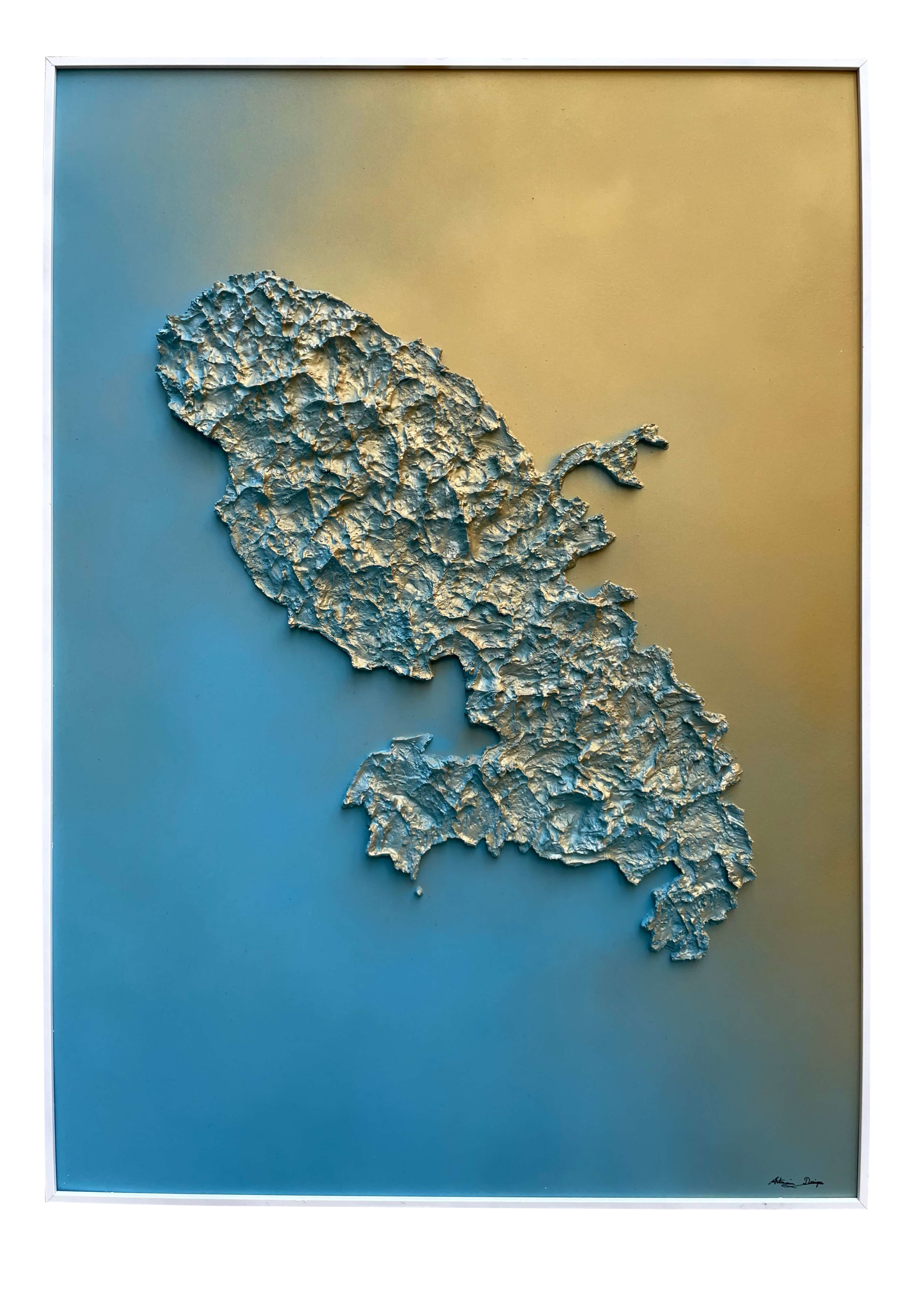 Martinique relief map table