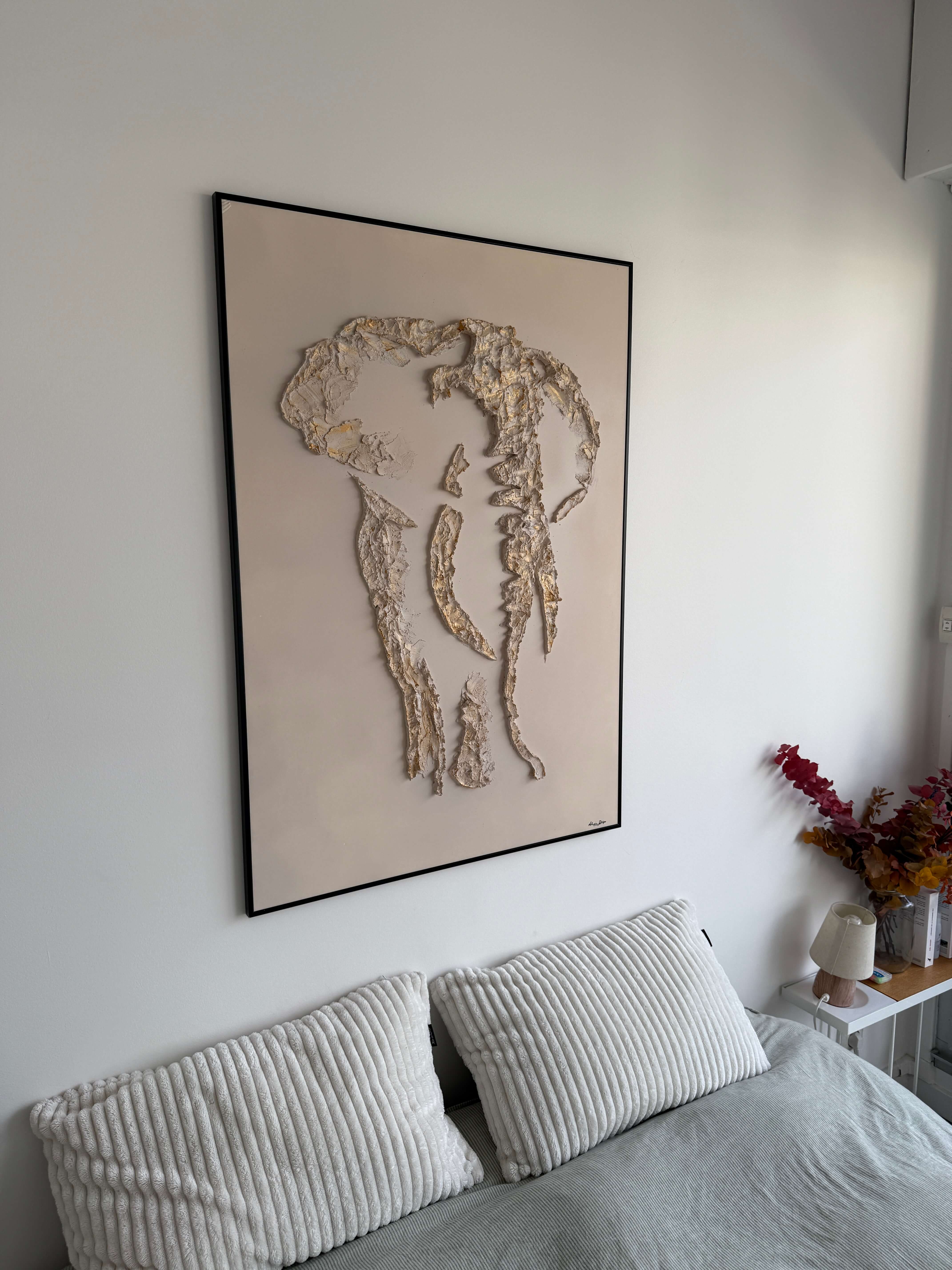 Serengeti Elephant Relief Painting