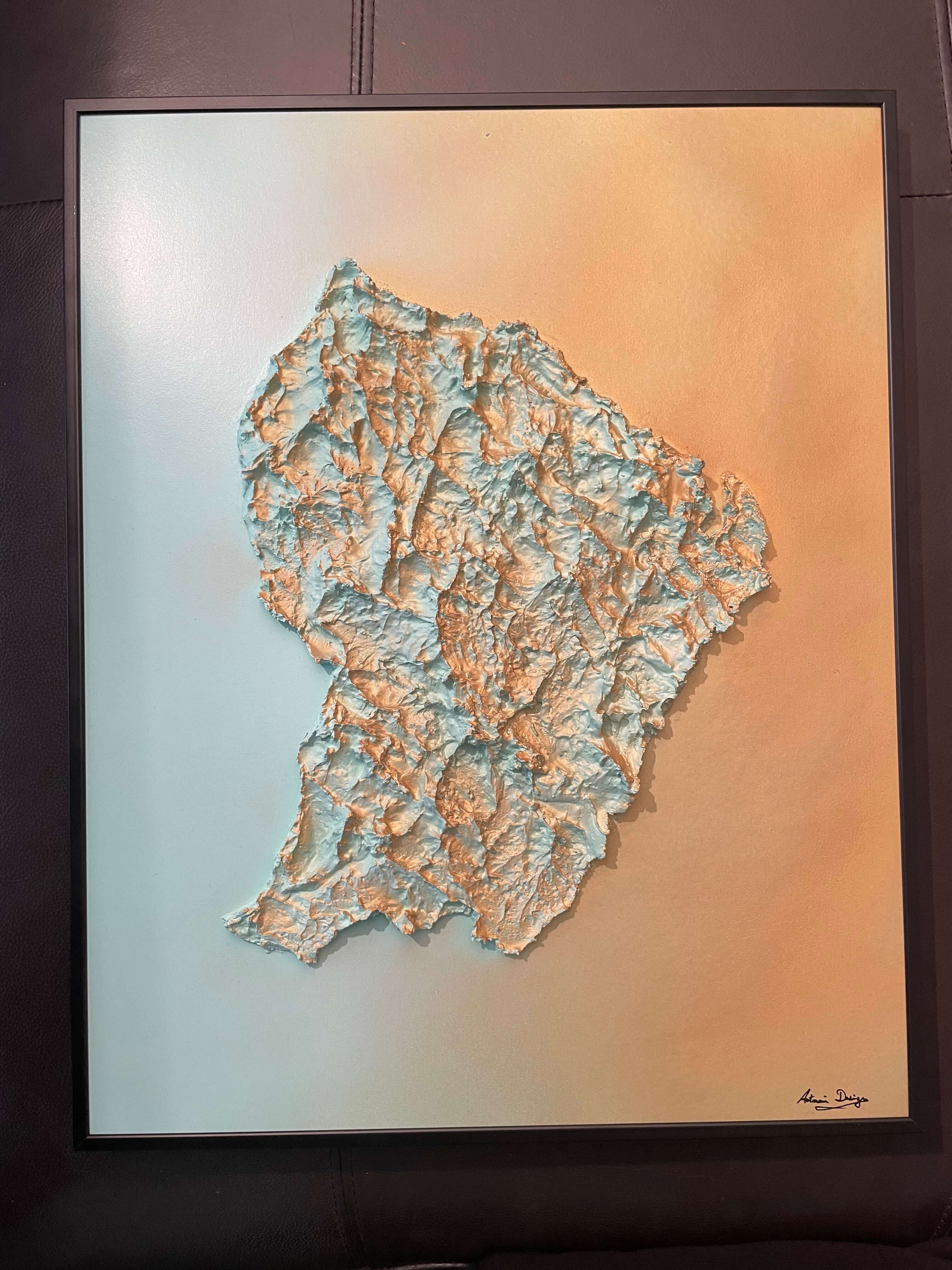 Guyana relief map table