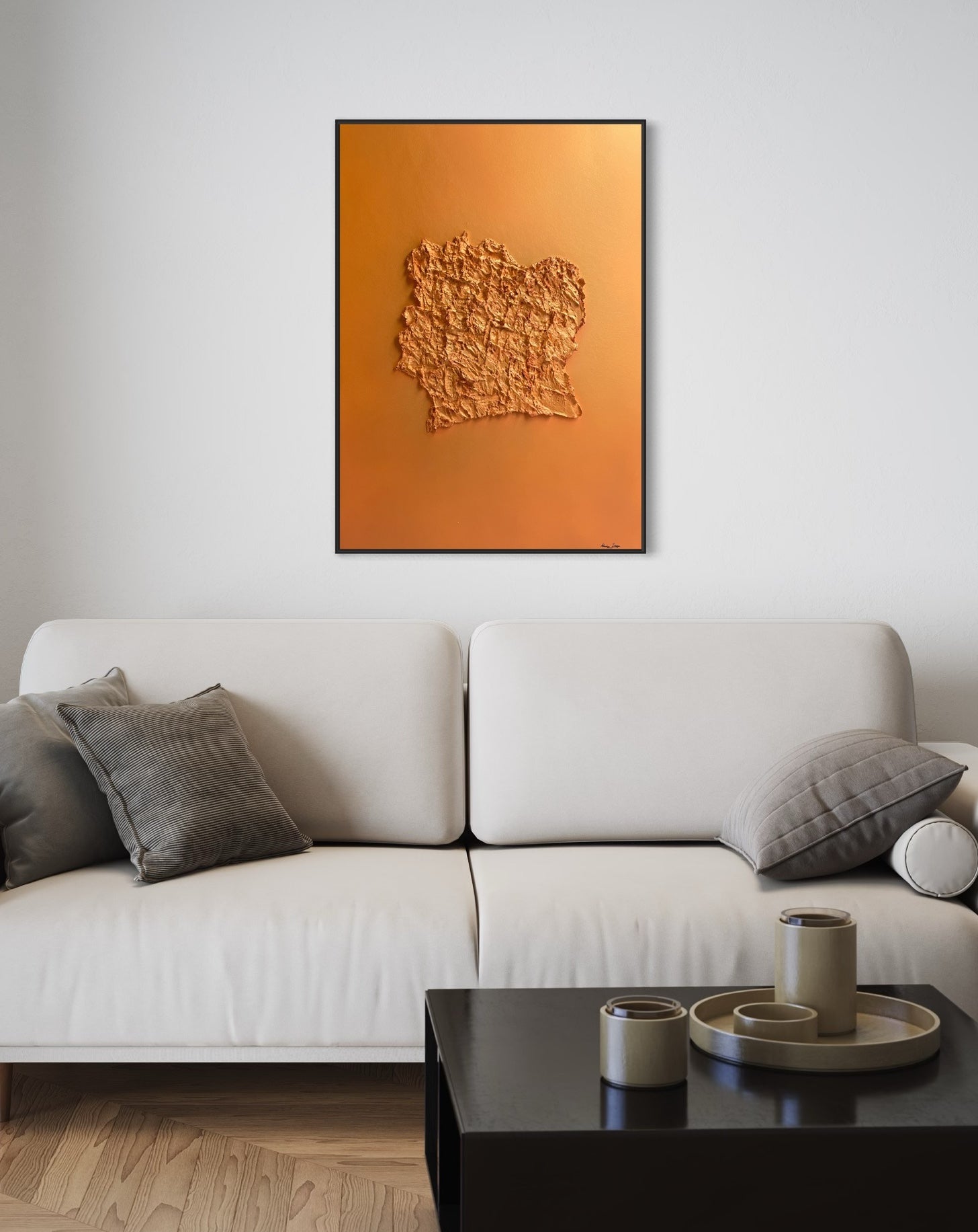 Ivory Coast relief map table