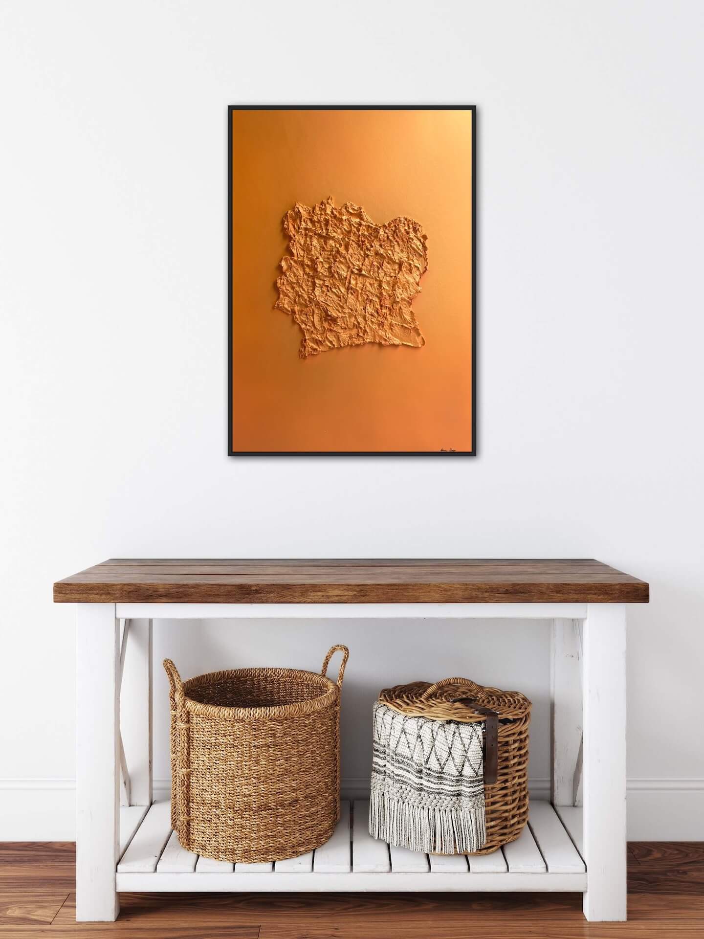 Ivory Coast relief map table