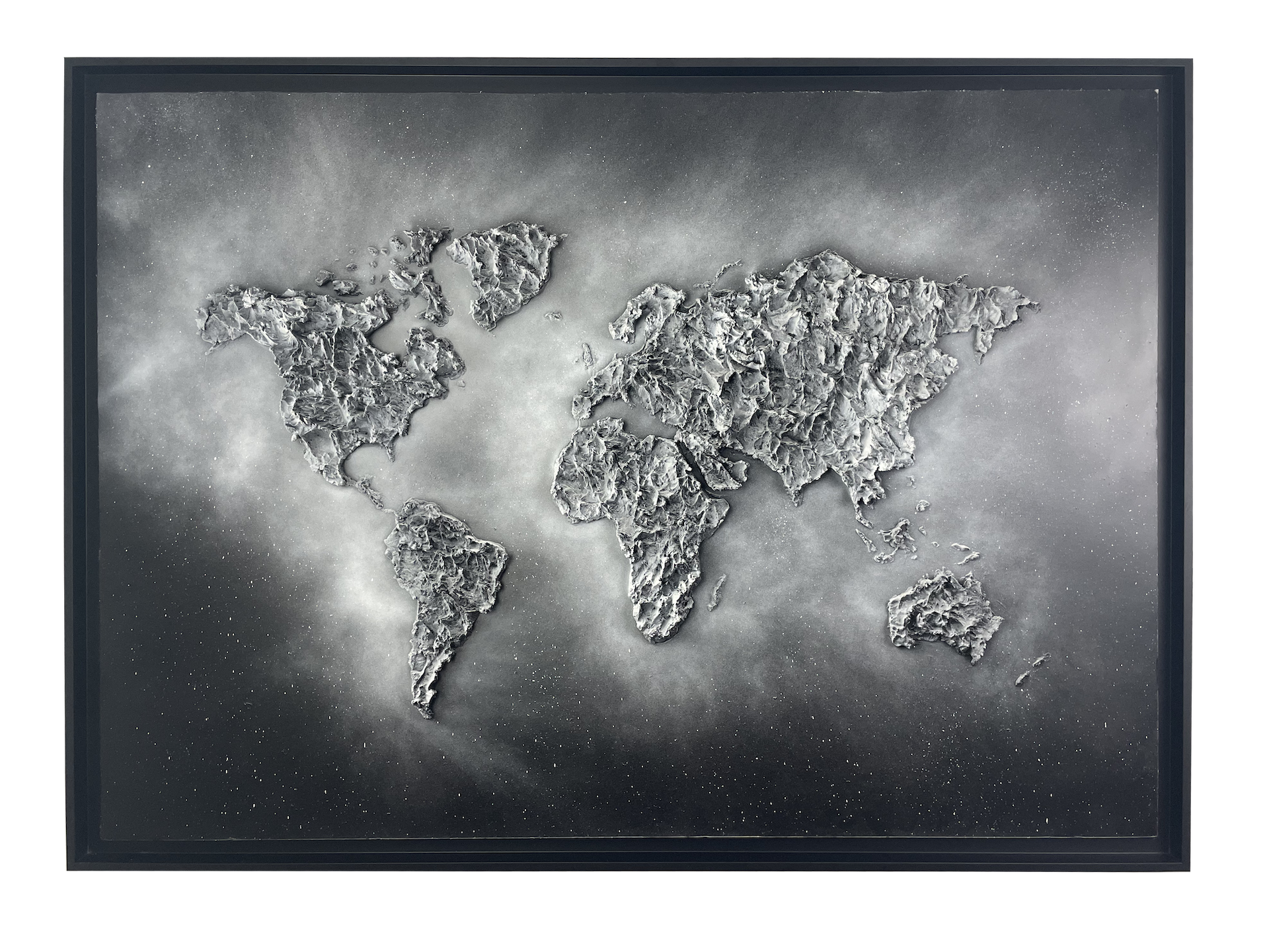 Giant Black & White World Map Table