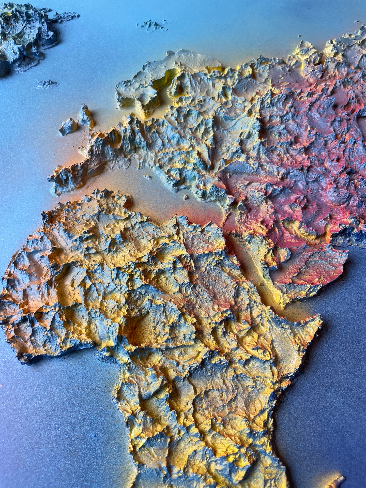 Détail sur le relief, zoom