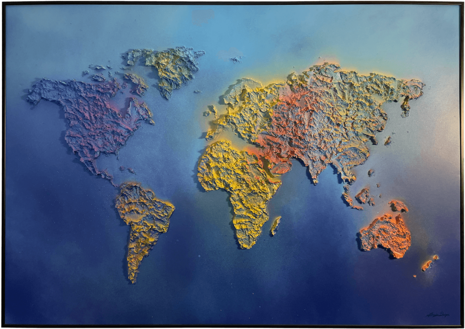 mappemonde multicolore 70X100