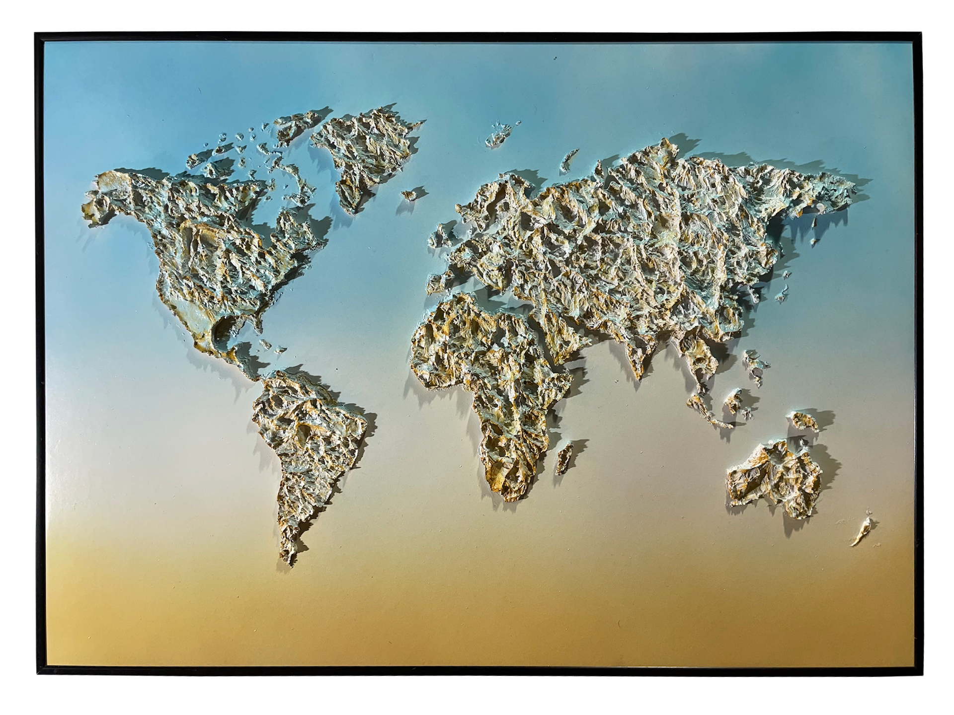 mappemonde 50x70cm relief éclairé par la lumière