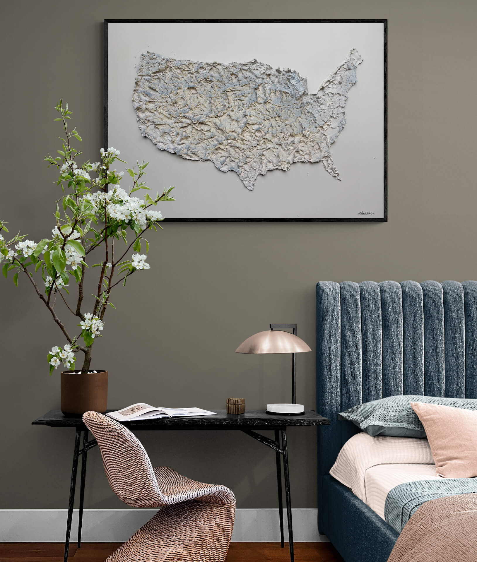 tableau usa relief 70x100- dans un décor