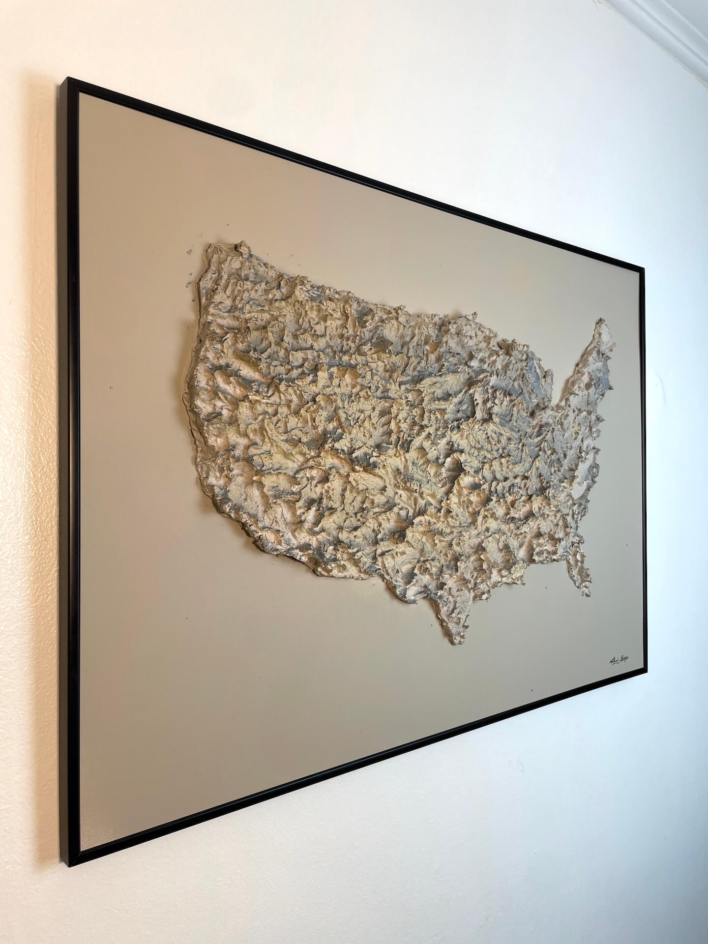 Tableau carte des USA en relief